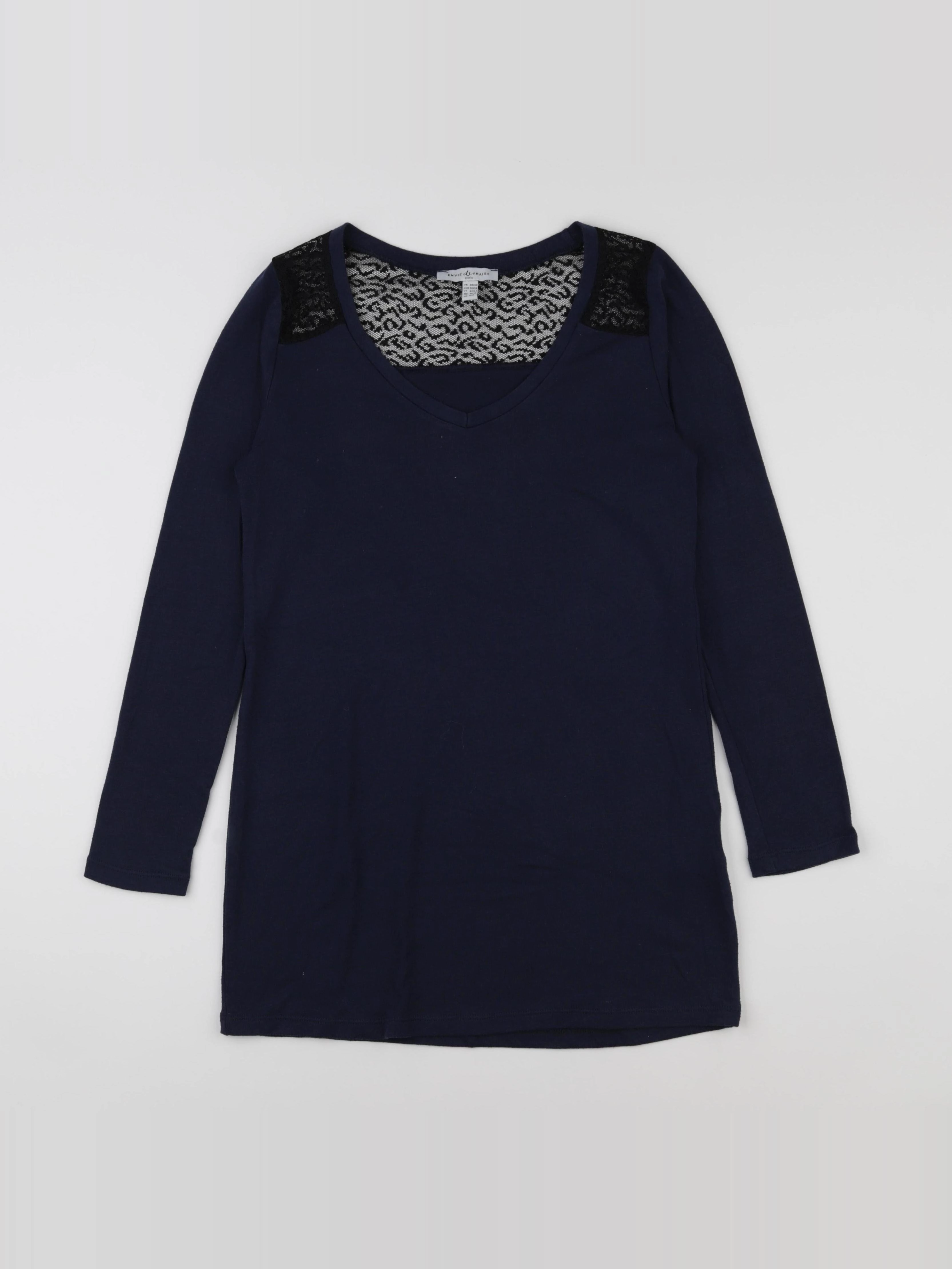 Envie de fraise - tee-shirt grossesse bleu, noir - 38 à 40