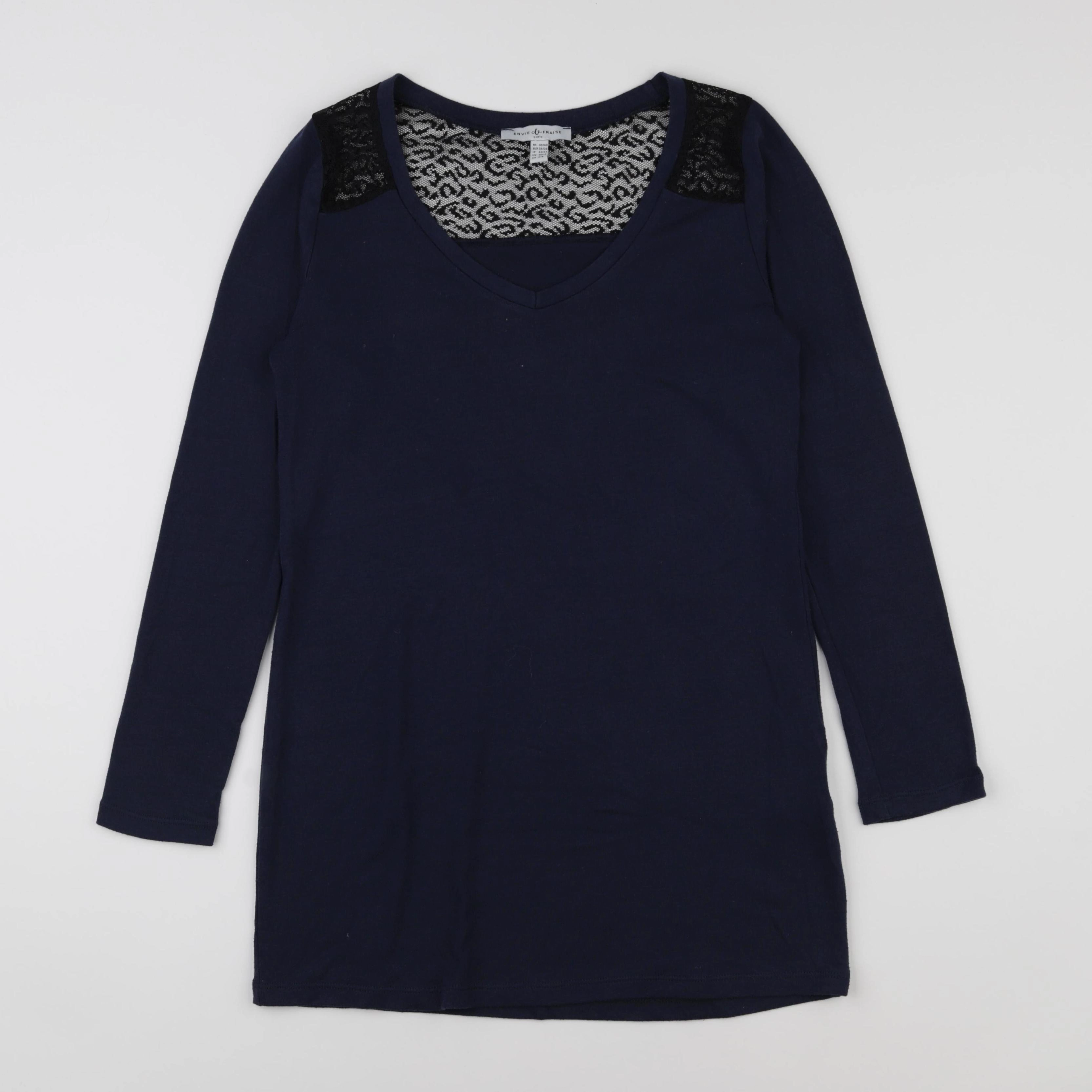 Envie de fraise - tee-shirt grossesse bleu, noir - 38 à 40