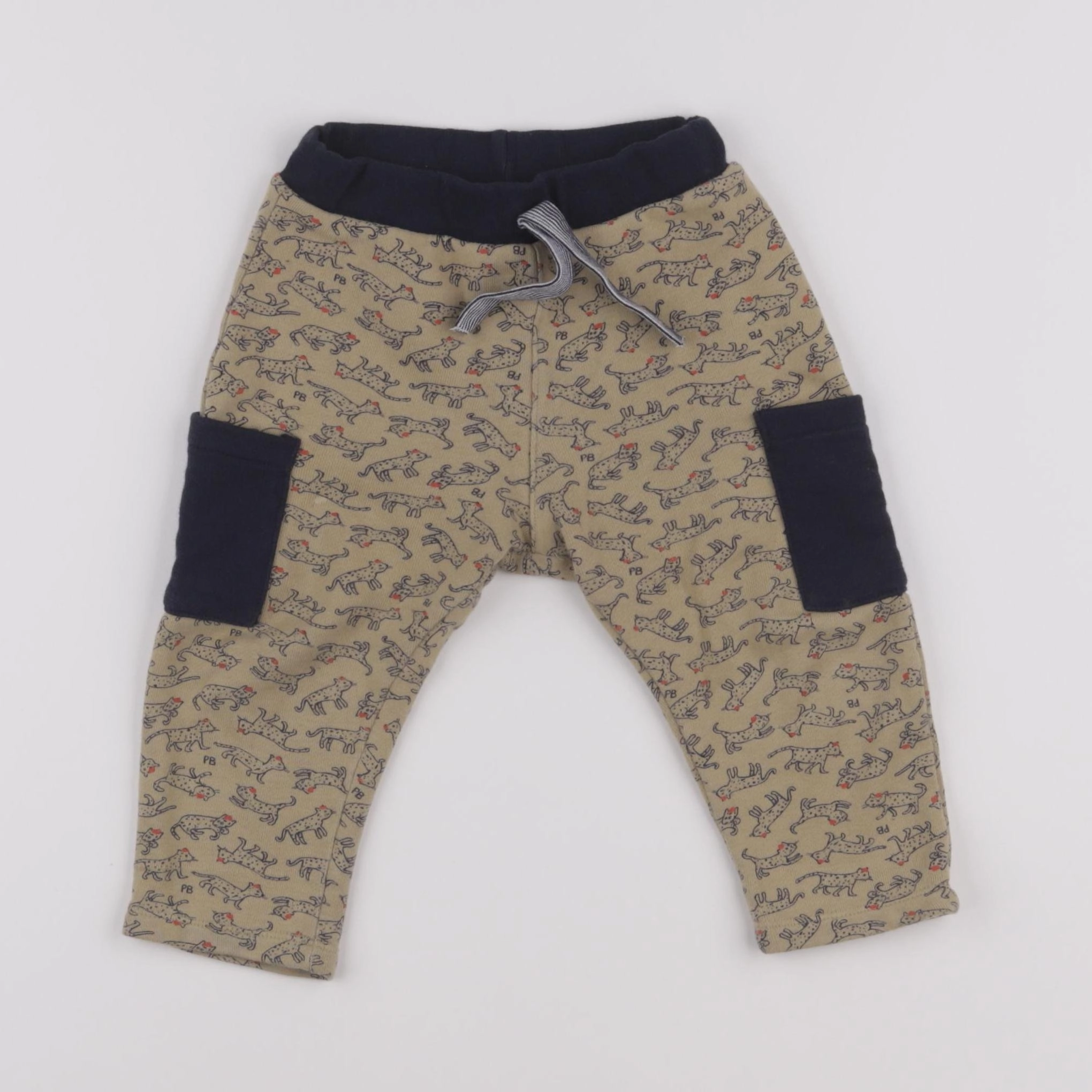 Petit Bateau - jogging marron, bleu - 18 mois