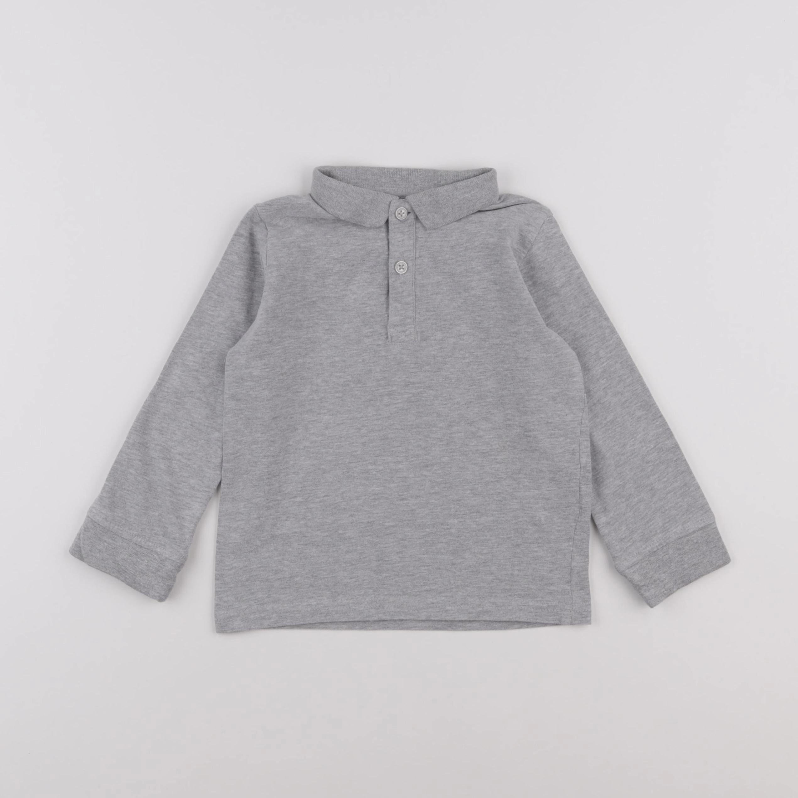 Vertbaudet - polo gris - 4 ans