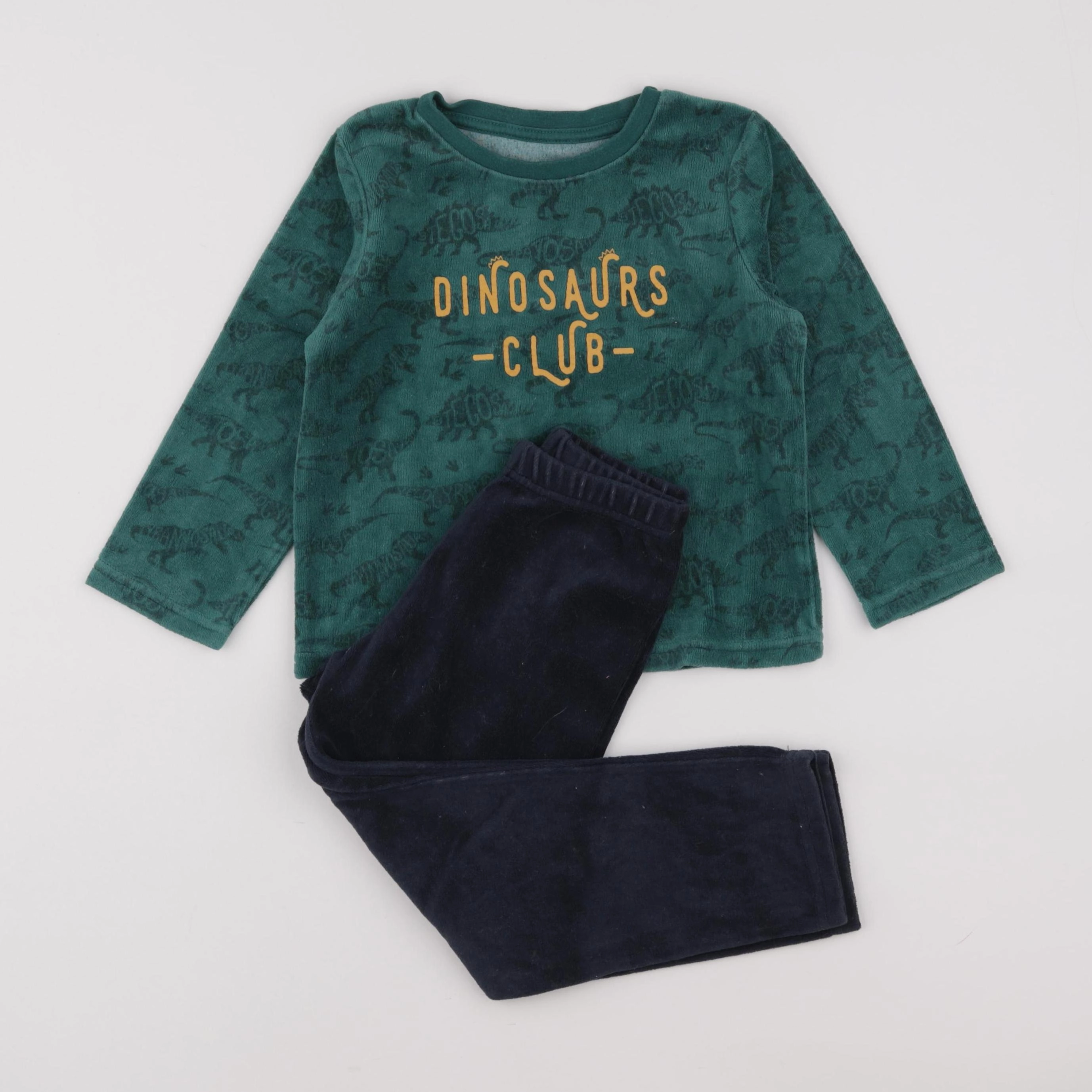 Vertbaudet - pyjama velours vert - 4 ans