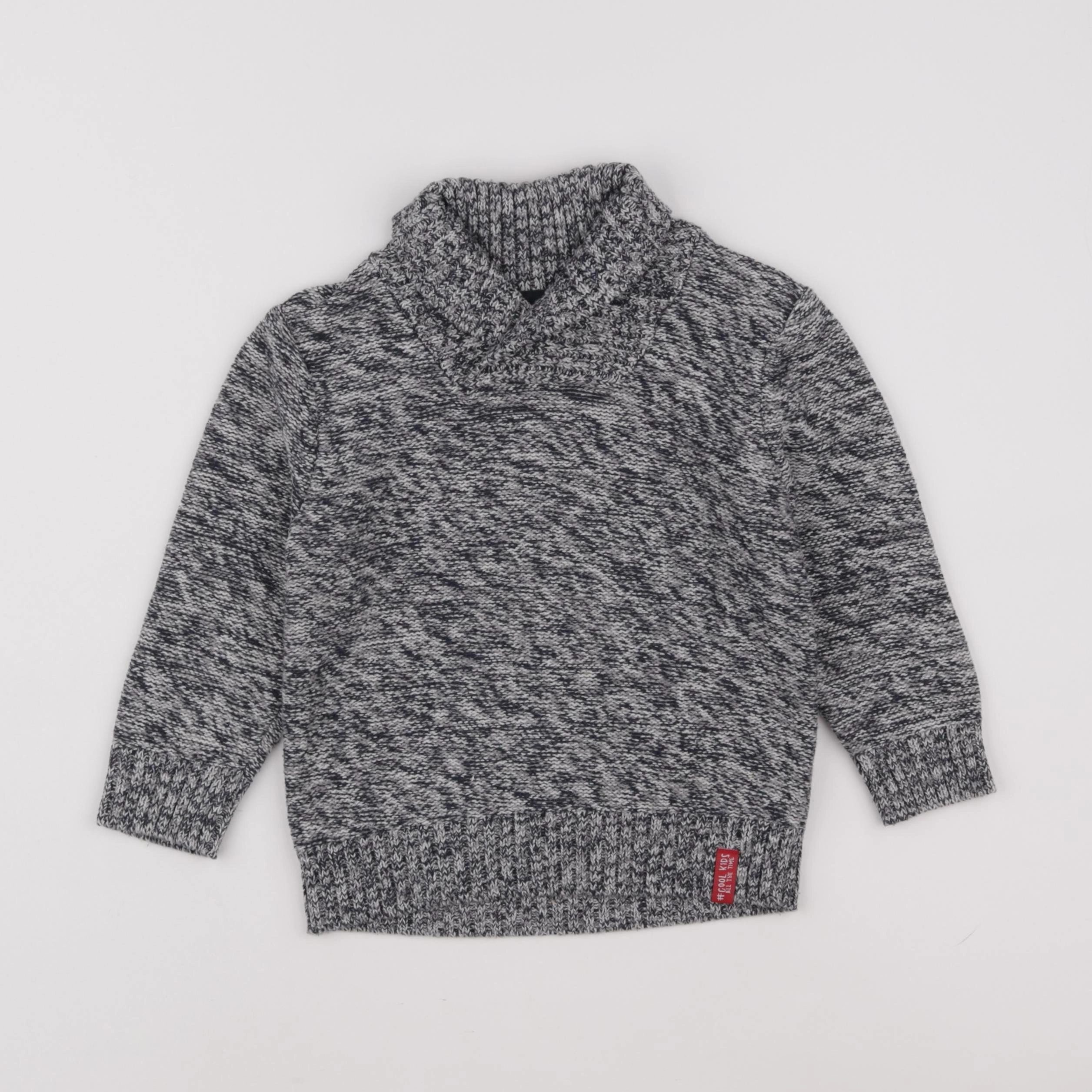 Vertbaudet - pull velours gris - 4 ans