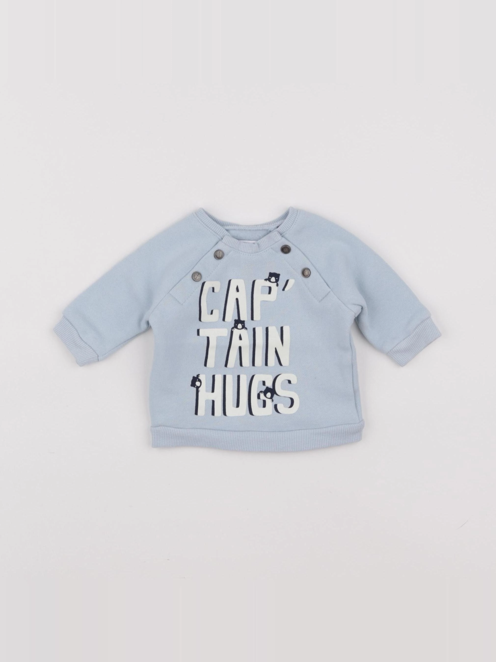 Vertbaudet - sweat bleu - 1 mois