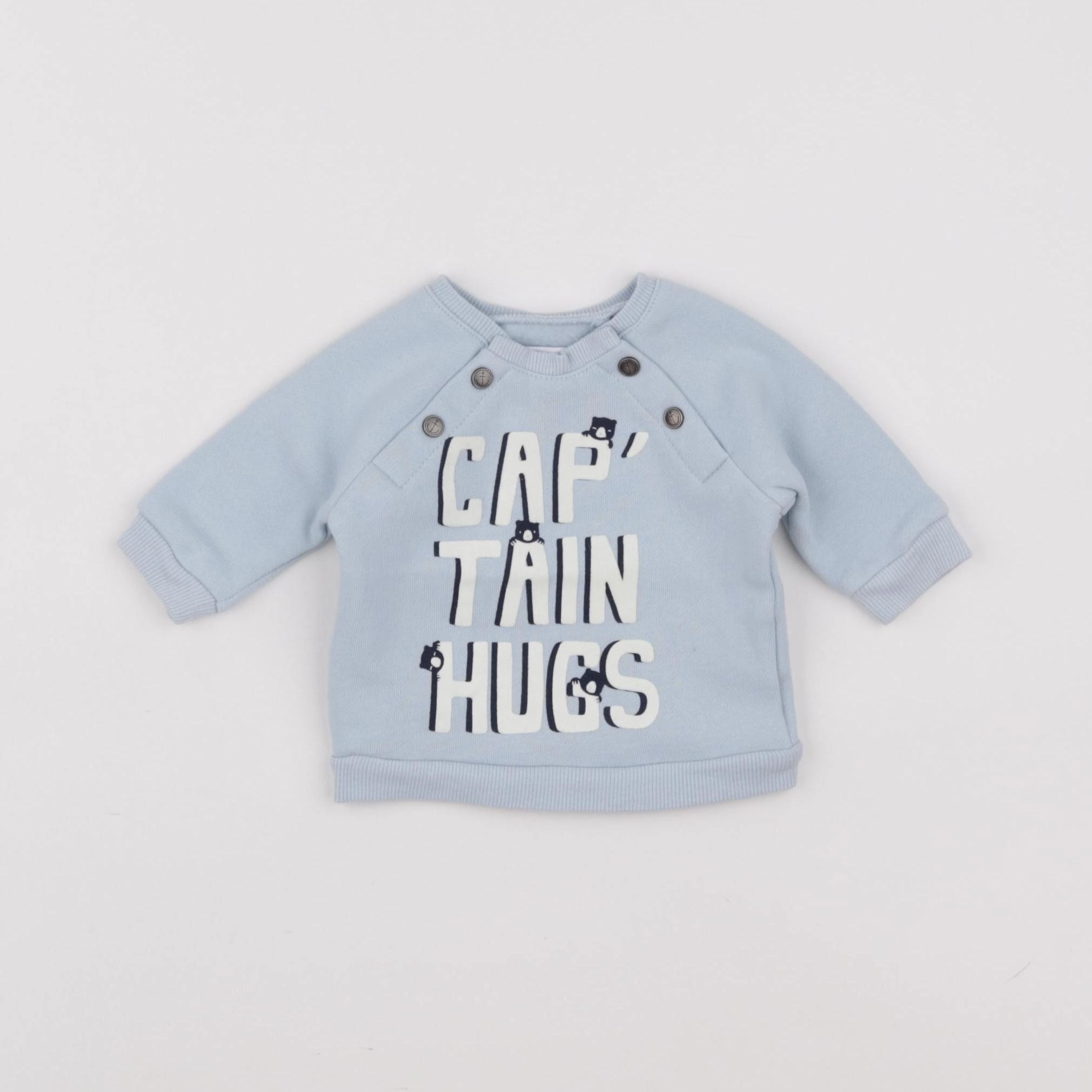 Vertbaudet - sweat bleu - 1 mois