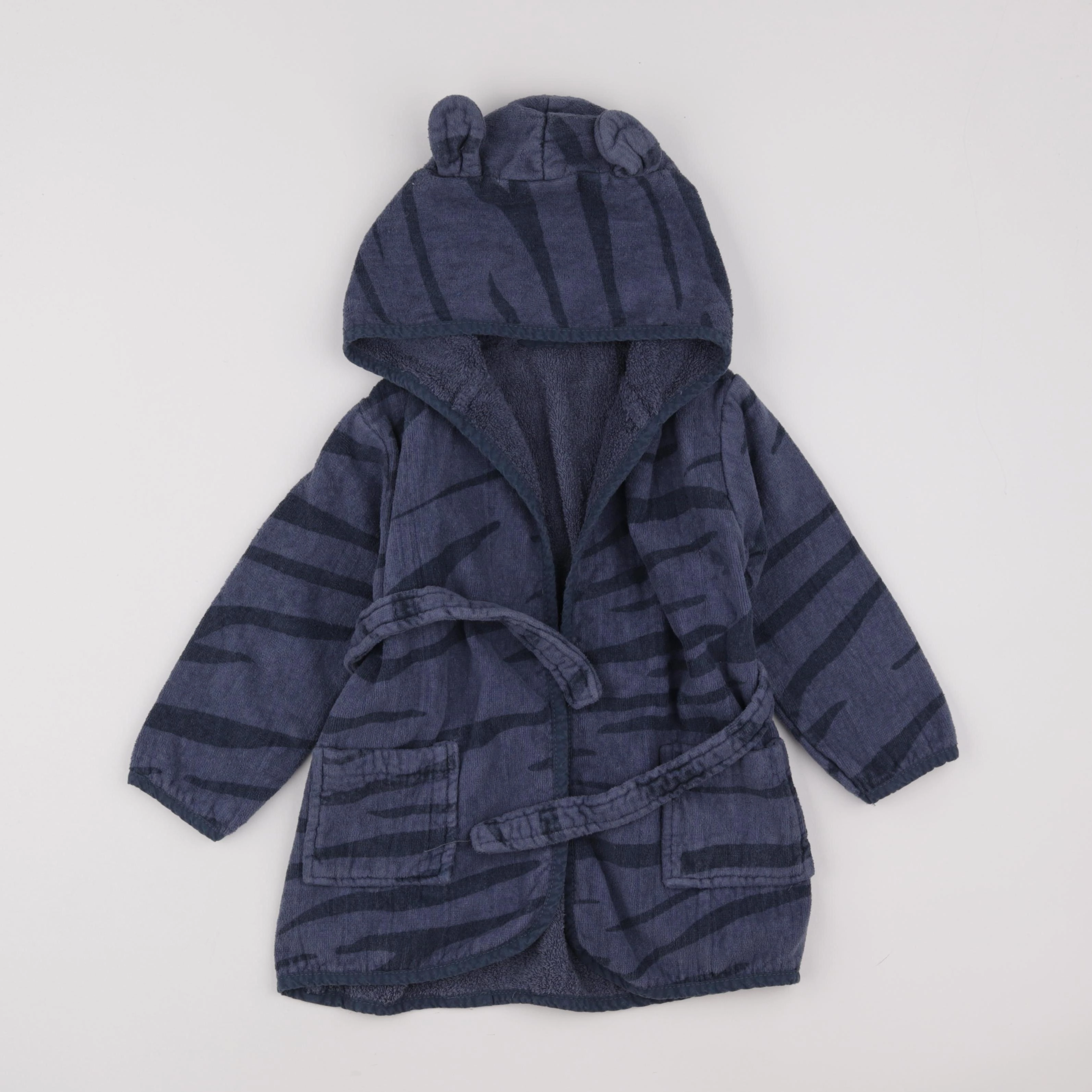 Vertbaudet - peignoir doublé bleu - 4 ans