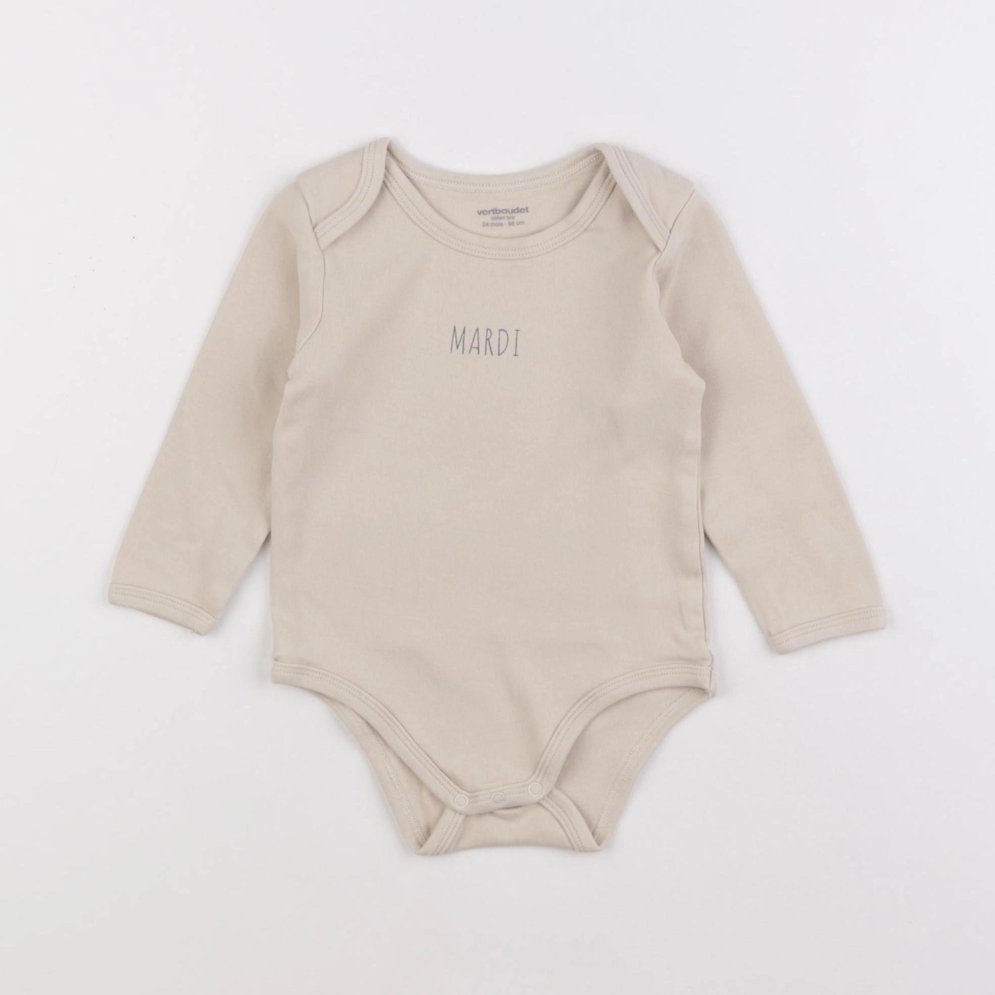 Vertbaudet - body beige - 24 mois