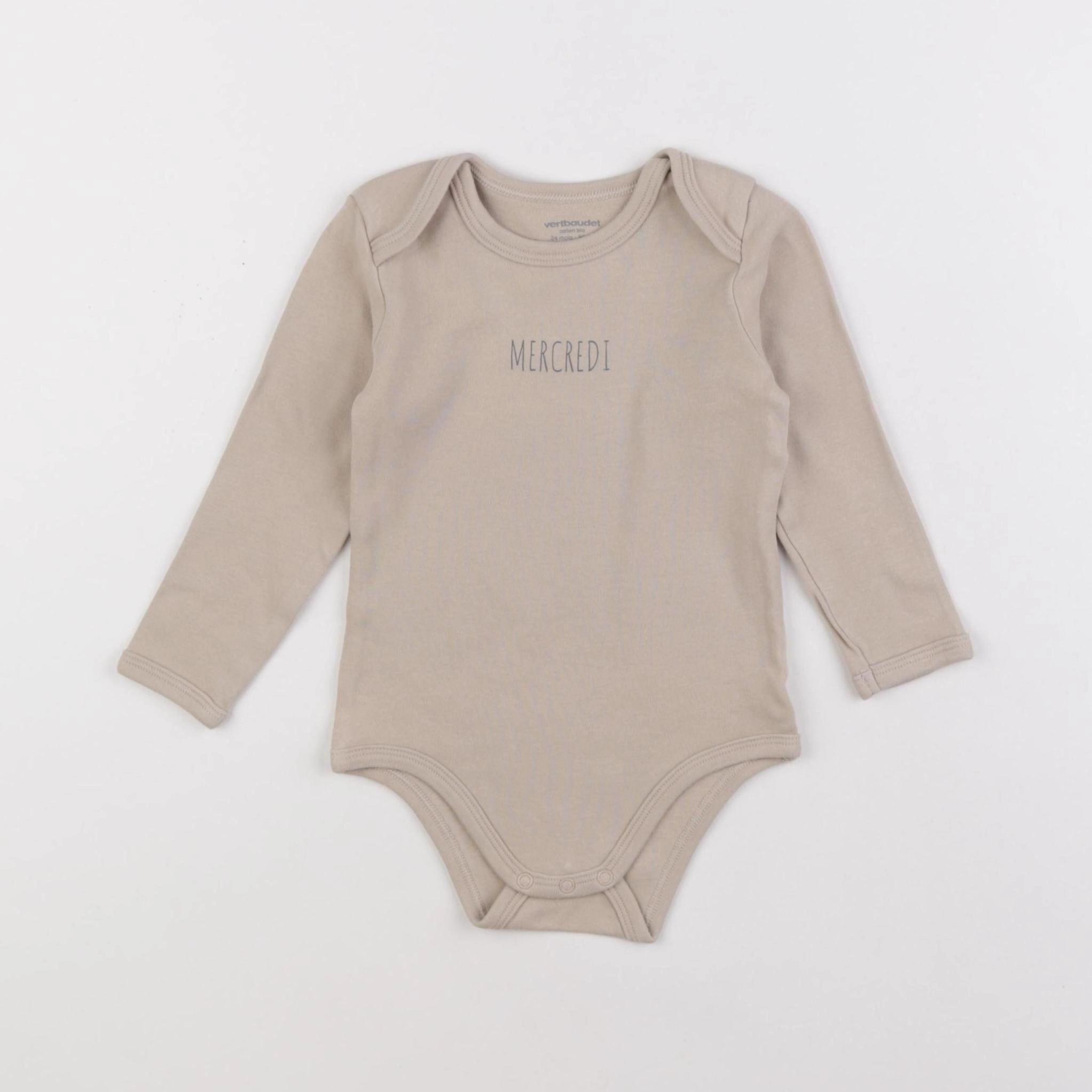 Vertbaudet - body beige - 24 mois