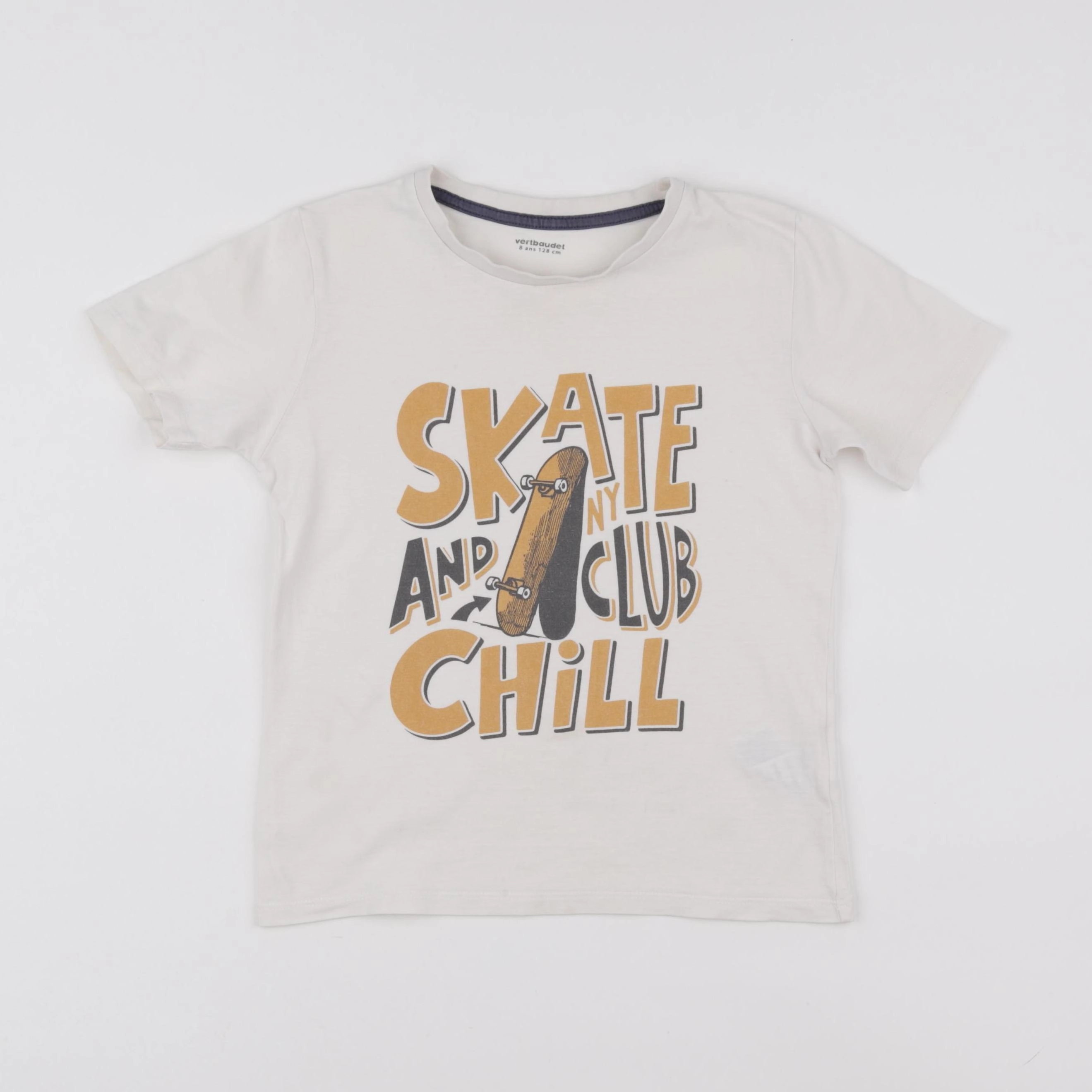 Vertbaudet - tee-shirt blanc - 8 ans
