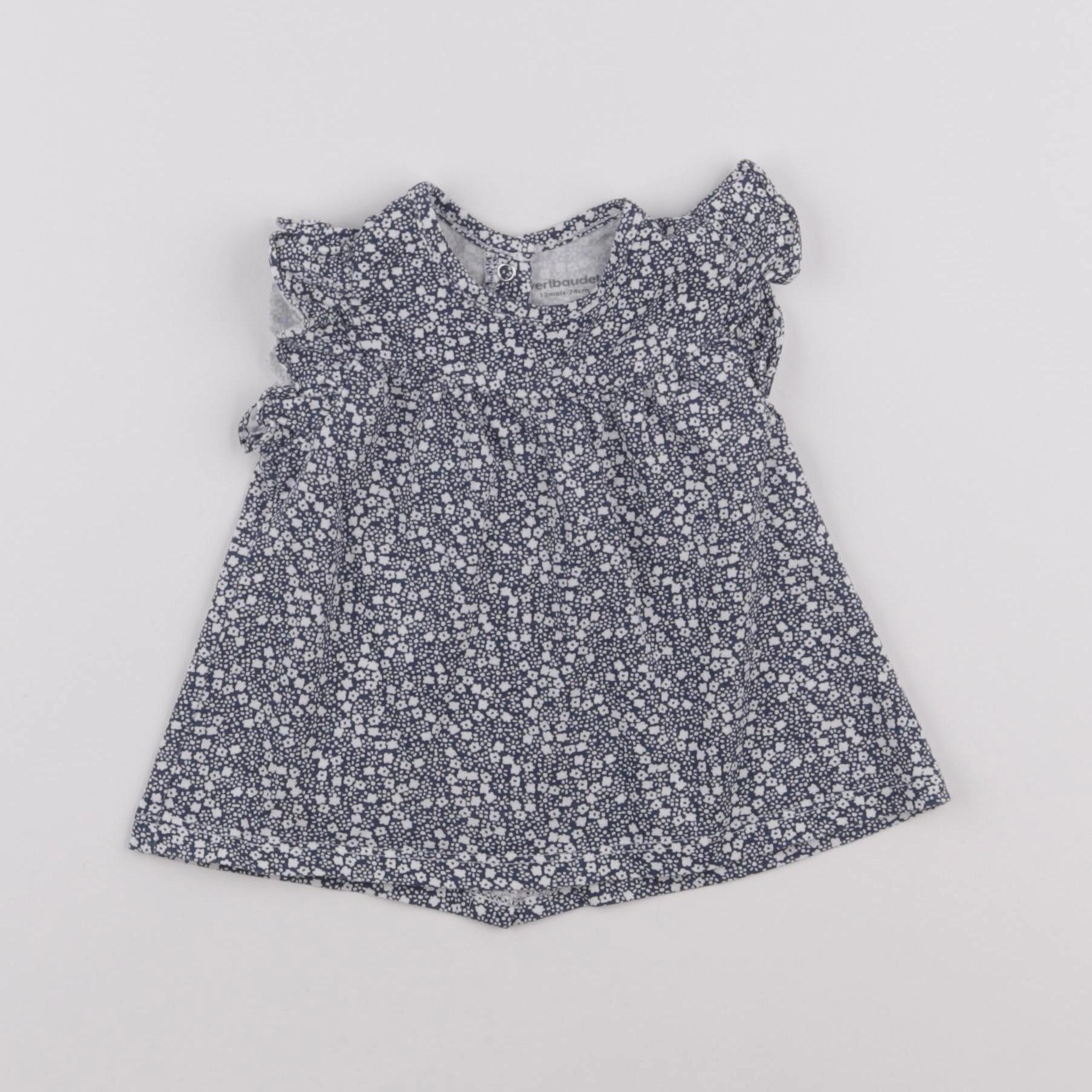 Vertbaudet - tee-shirt bleu - 12 mois