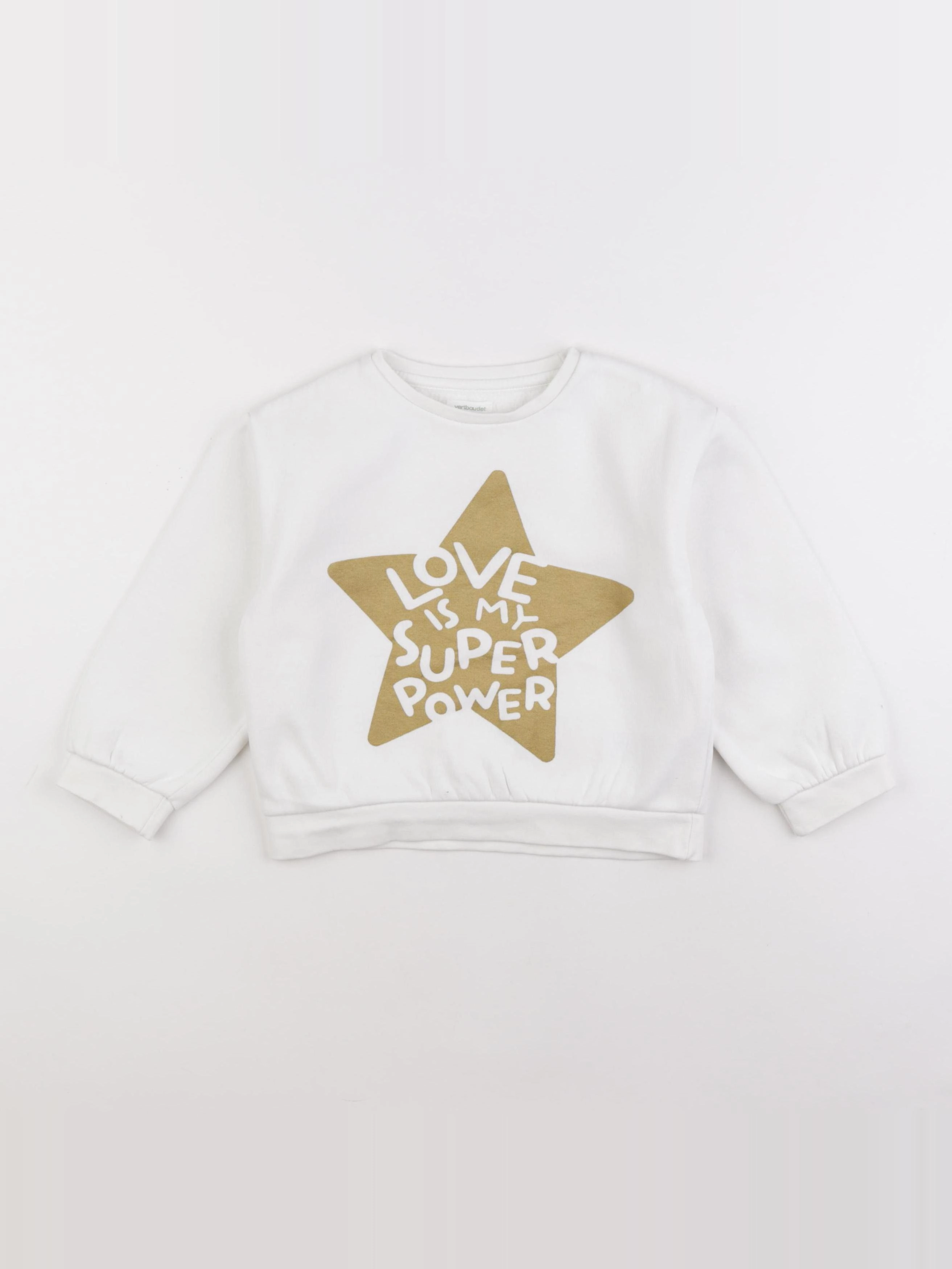 Vertbaudet - sweat blanc - 6 ans