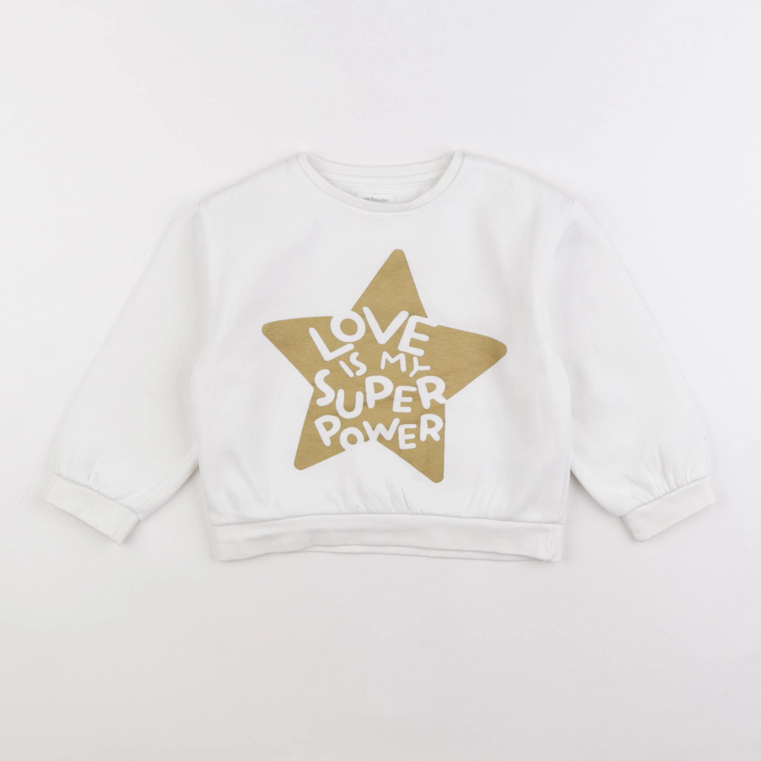 Vertbaudet - sweat blanc - 6 ans