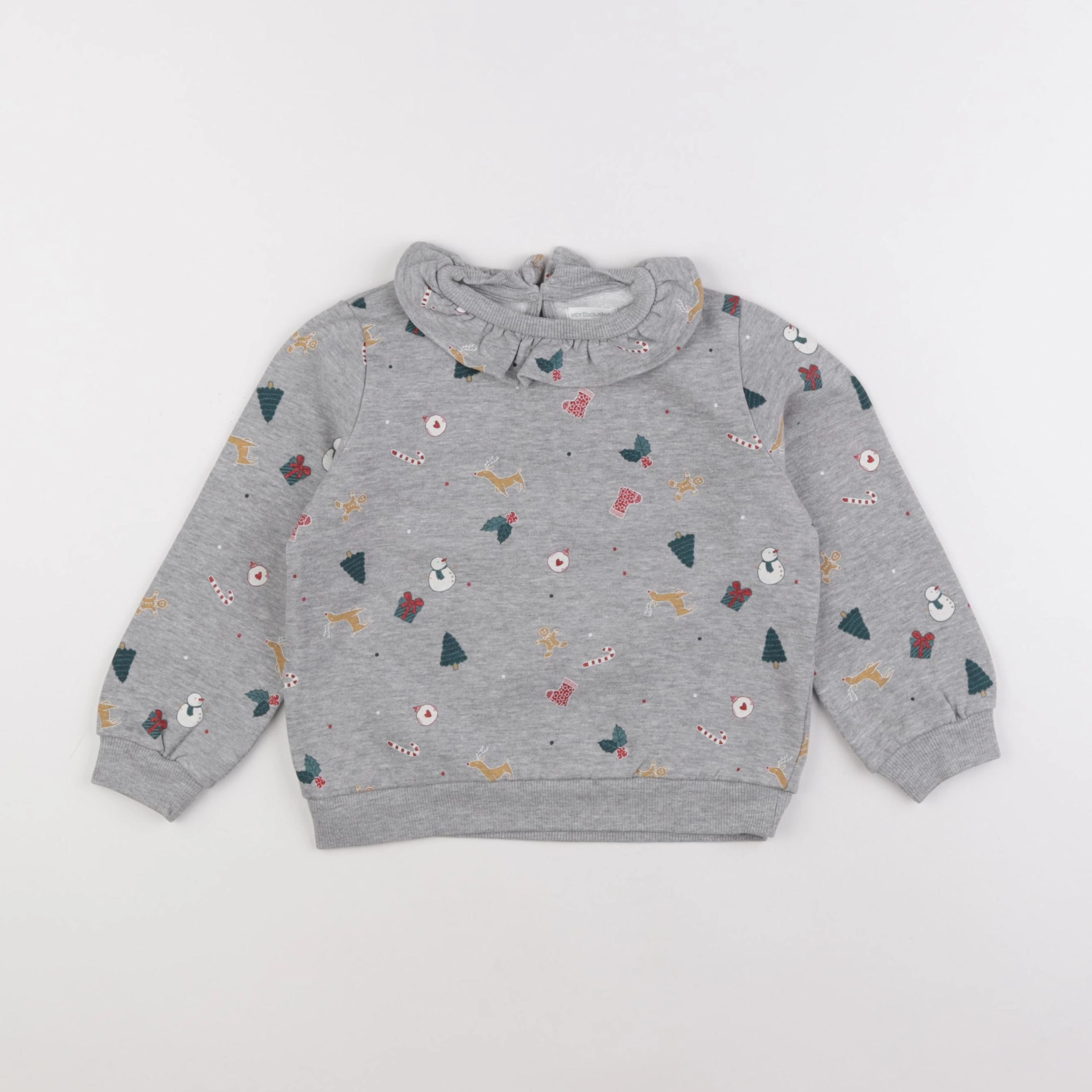 Vertbaudet - sweat gris - 6 ans