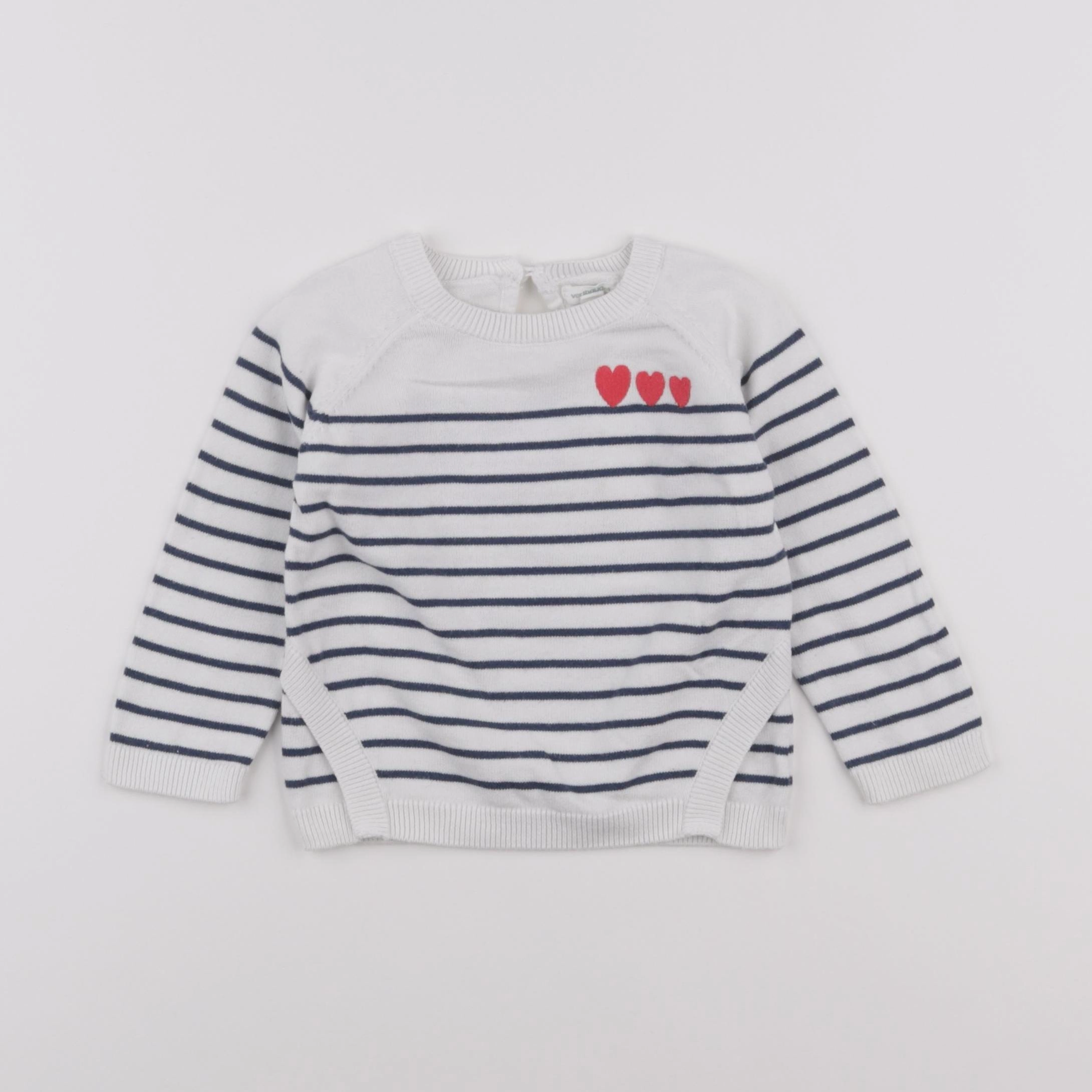Vertbaudet - pull blanc - 18 mois
