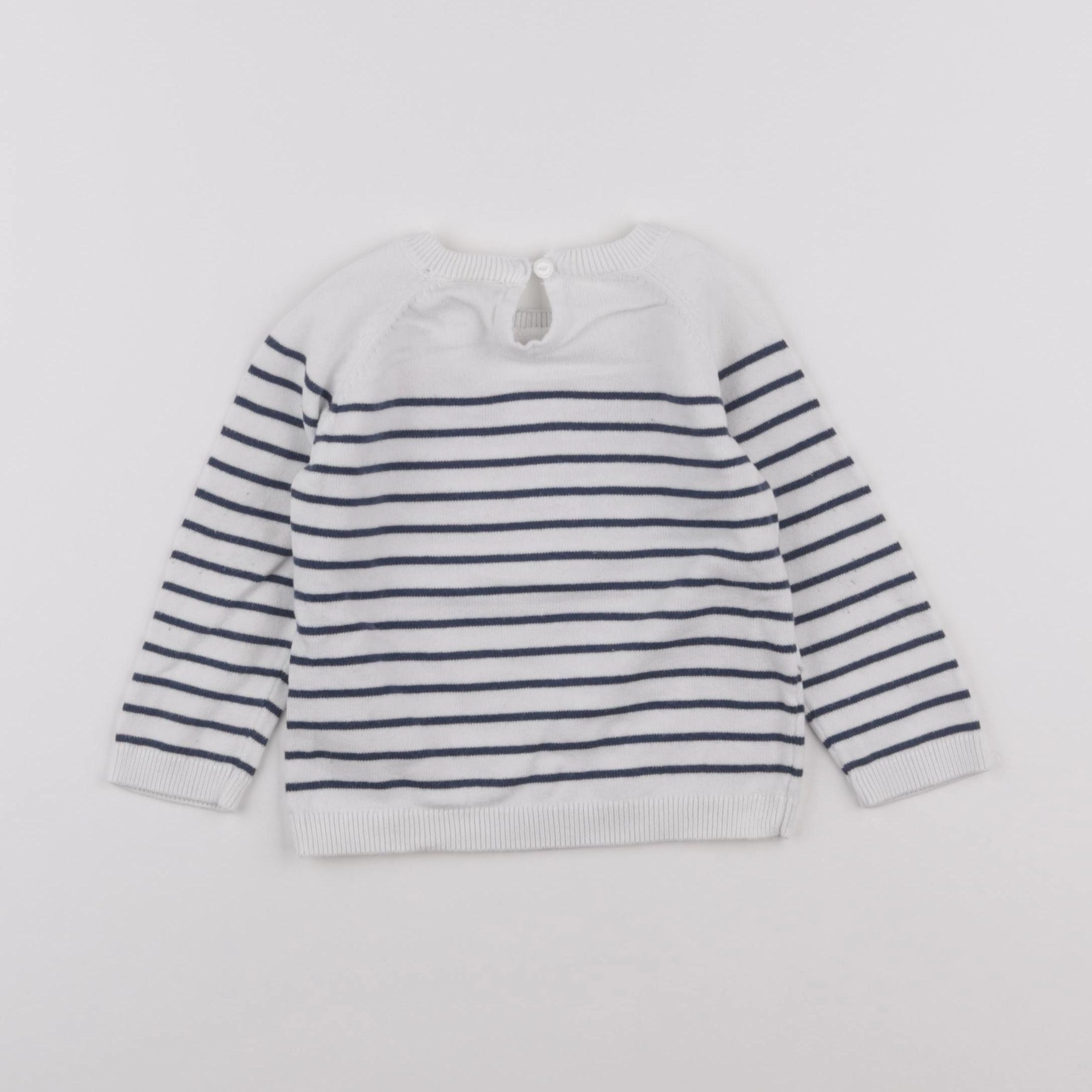 Vertbaudet - pull blanc - 18 mois
