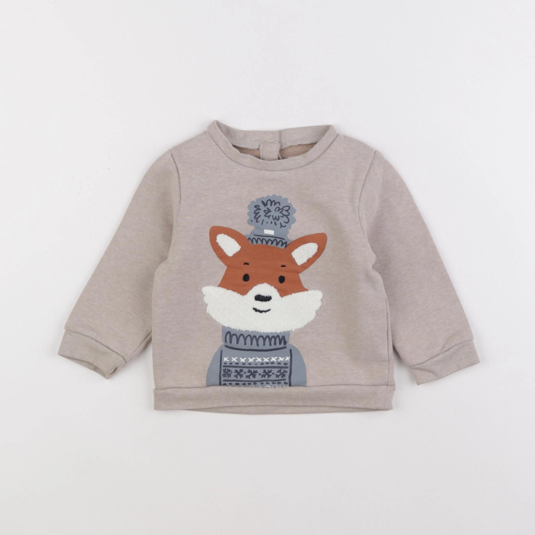 Vertbaudet - sweat beige - 18 mois