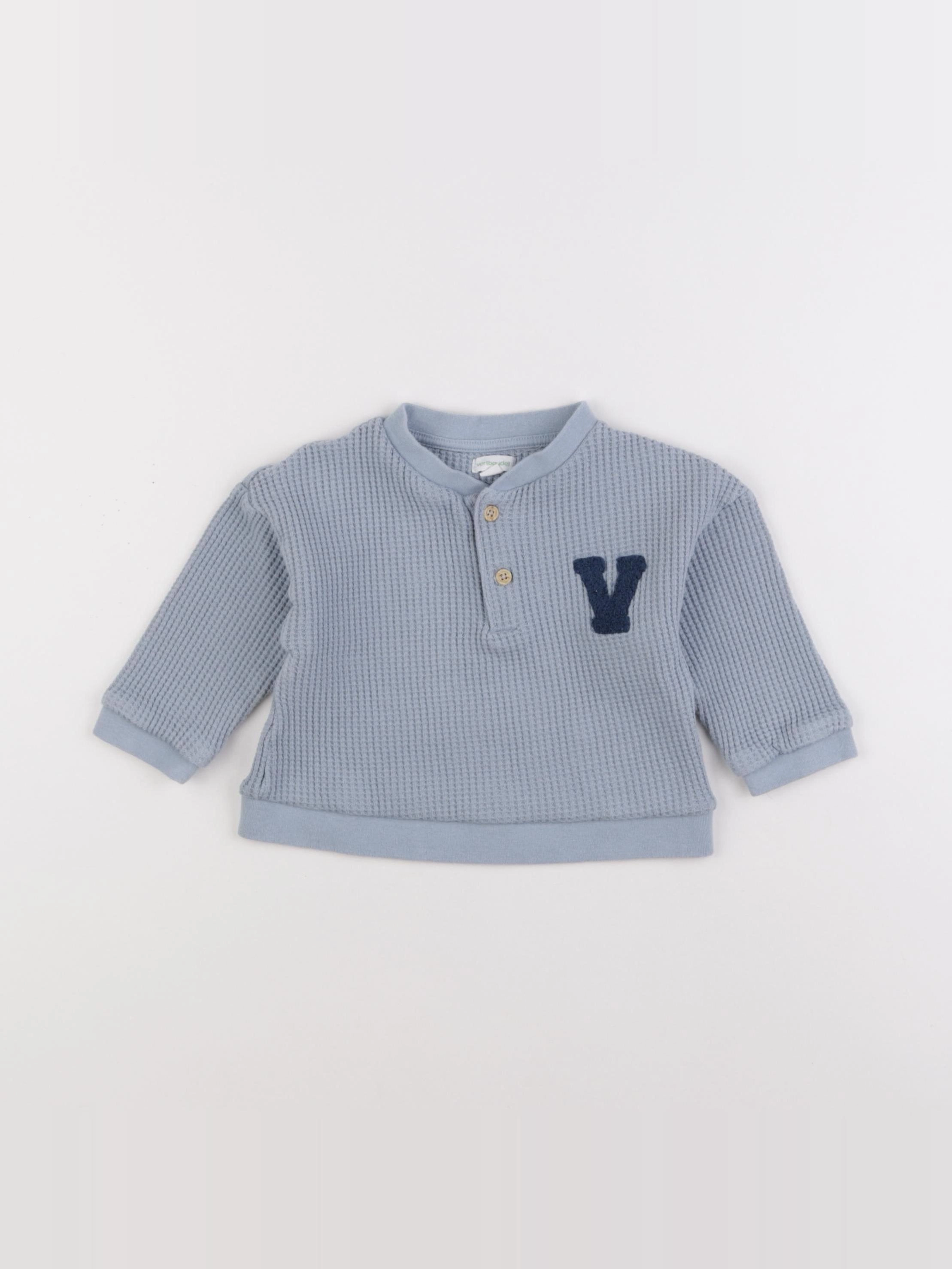 Vertbaudet - sweat bleu - 18 mois