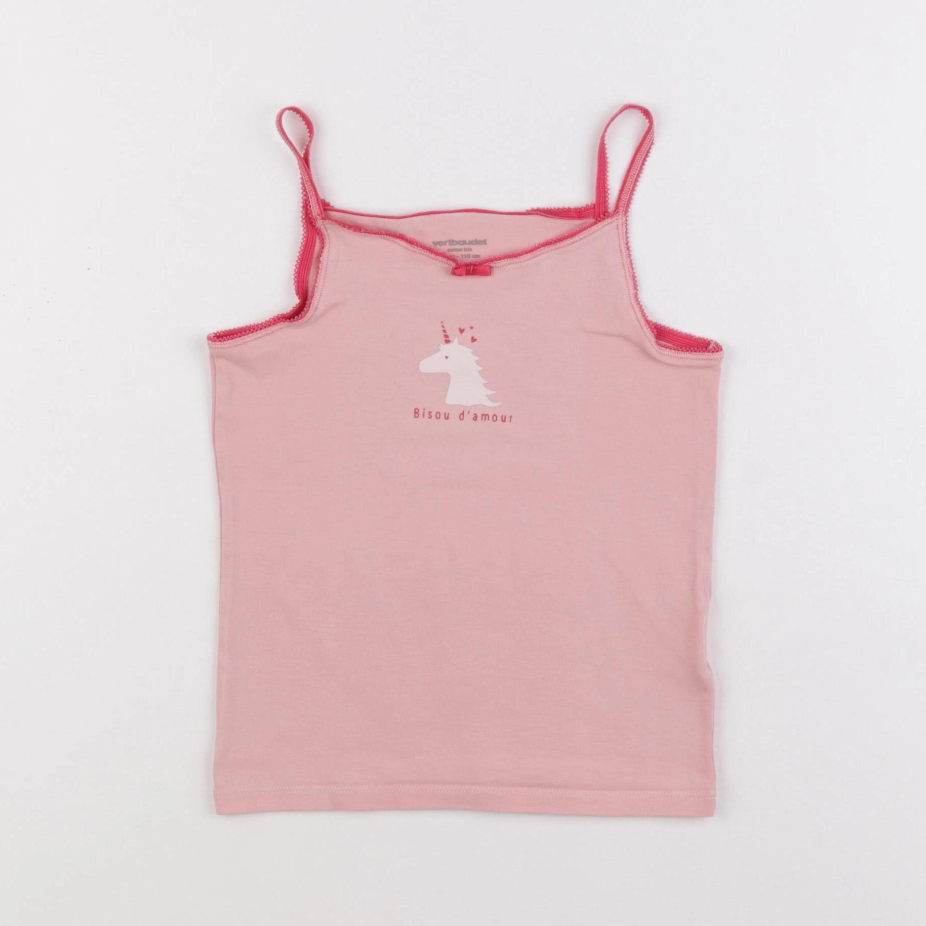 Vertbaudet - maillot de corps rose - 6 ans