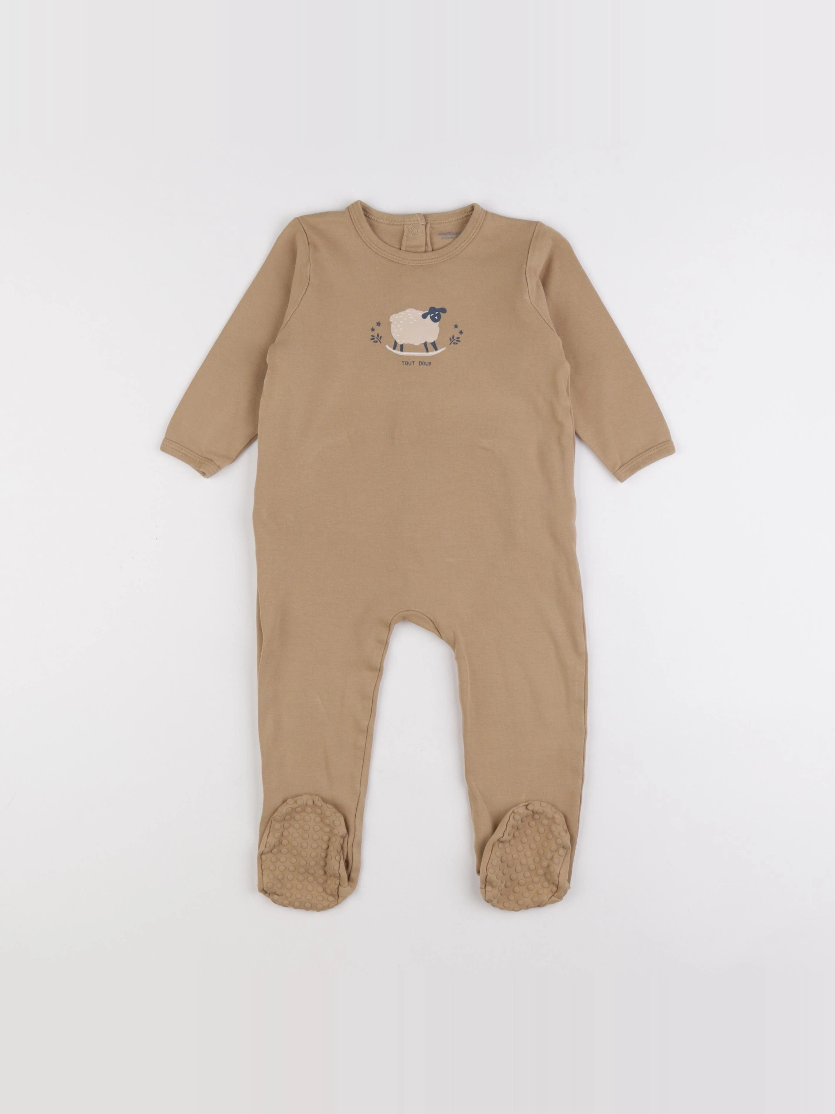 Vertbaudet - pyjama coton marron - 24 mois