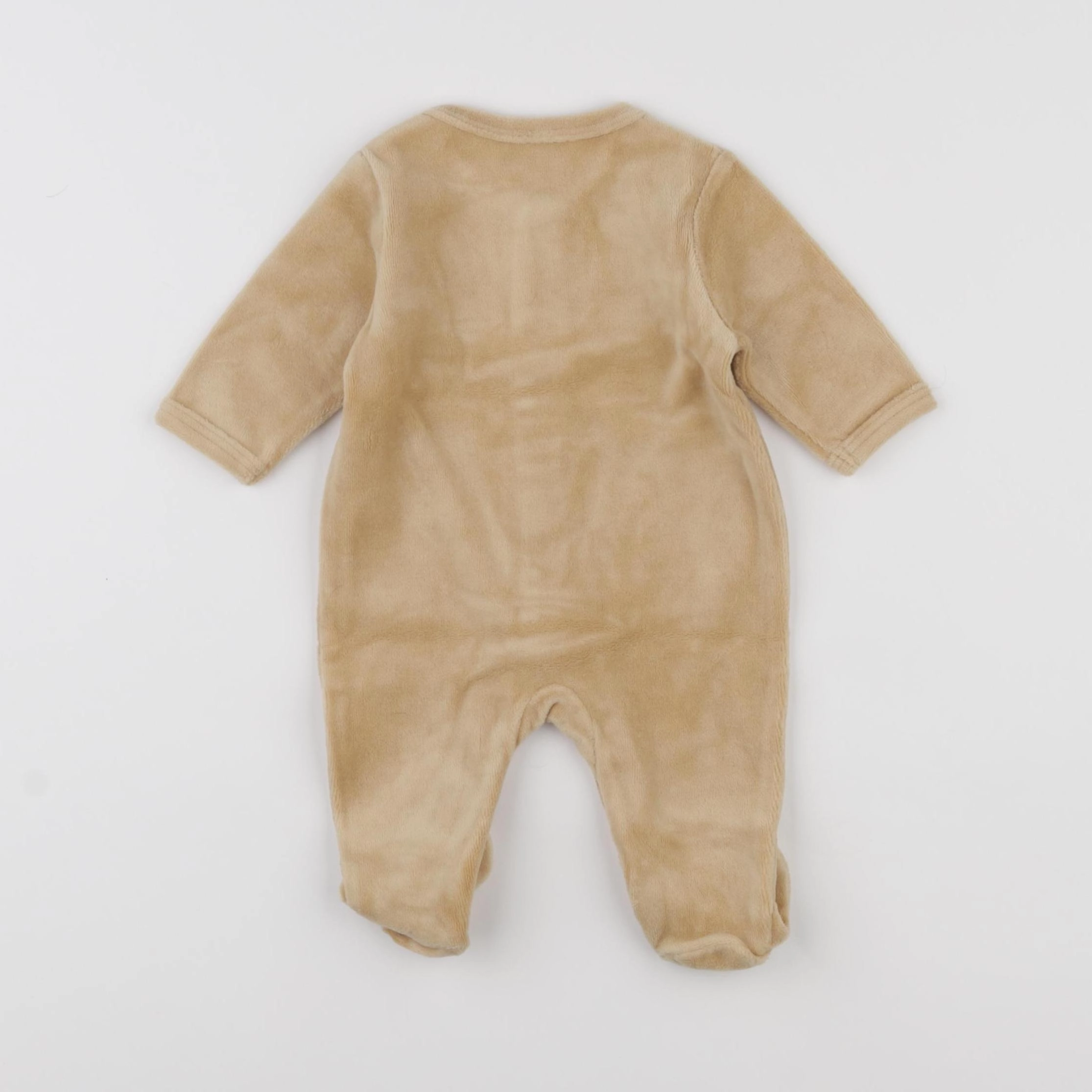 Vertbaudet - pyjama velours beige - 1 mois