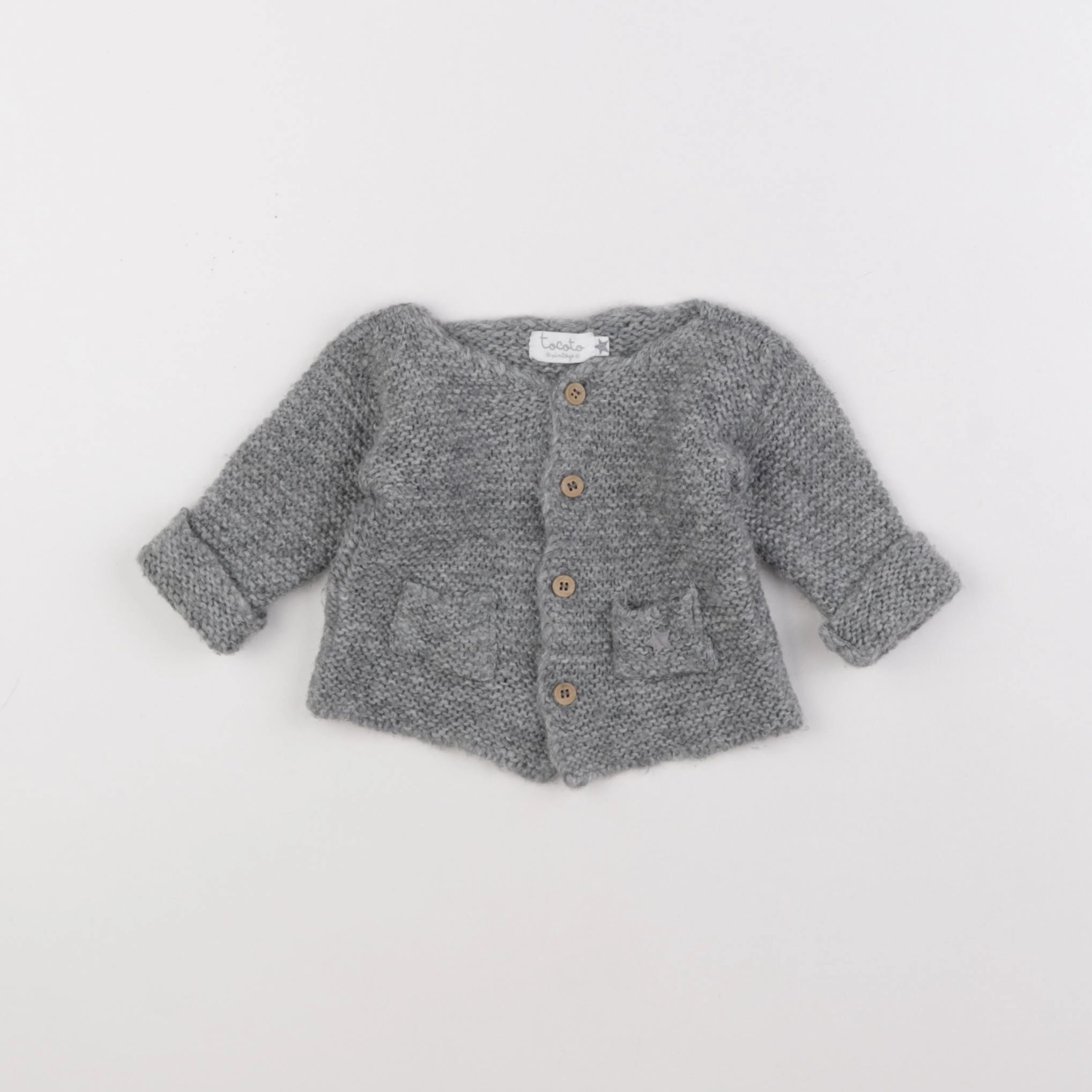 Tocoto vintage - gilet gris - 0 mois