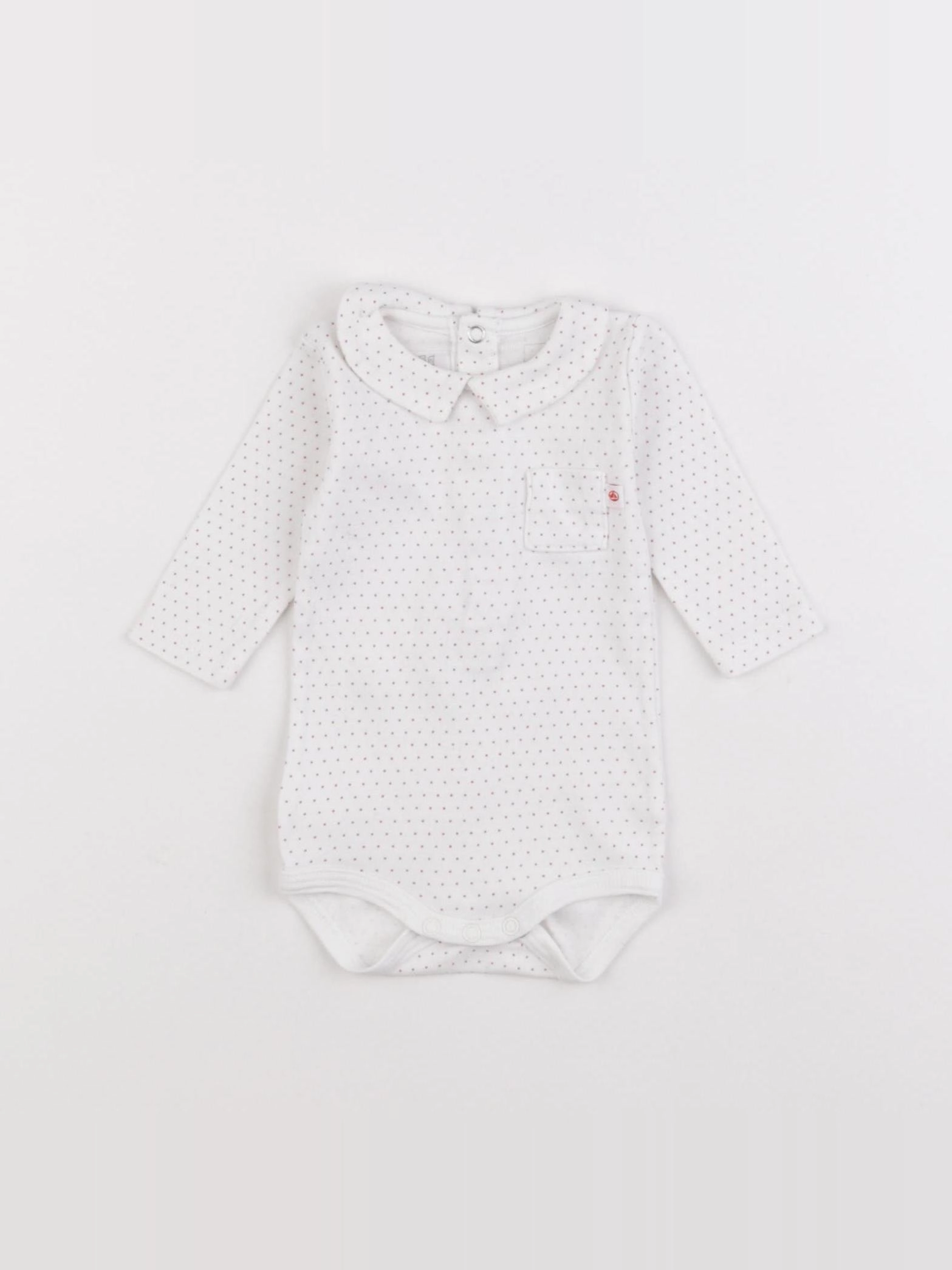 Petit Bateau - body à col rouge - 1 mois