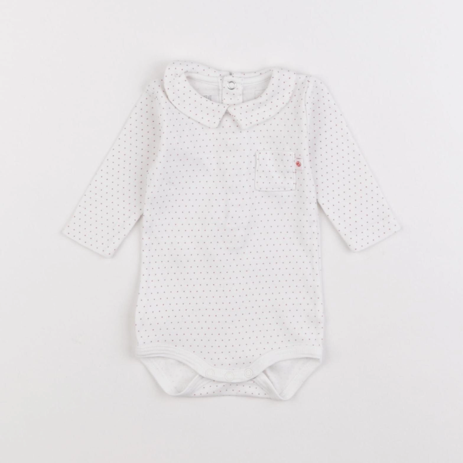 Petit Bateau - body à col rouge - 1 mois