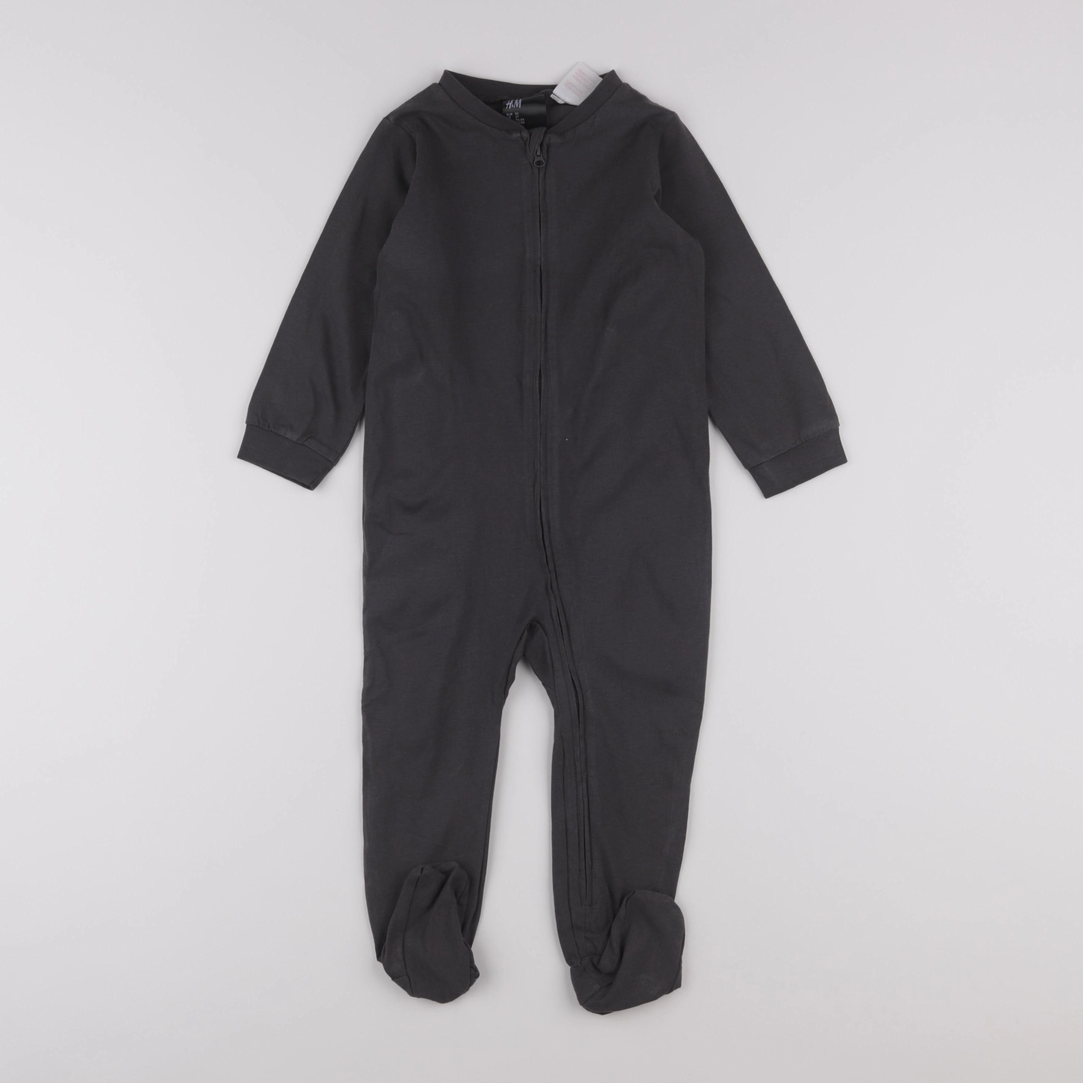 H&M - pyjama coton gris - 18/24 mois