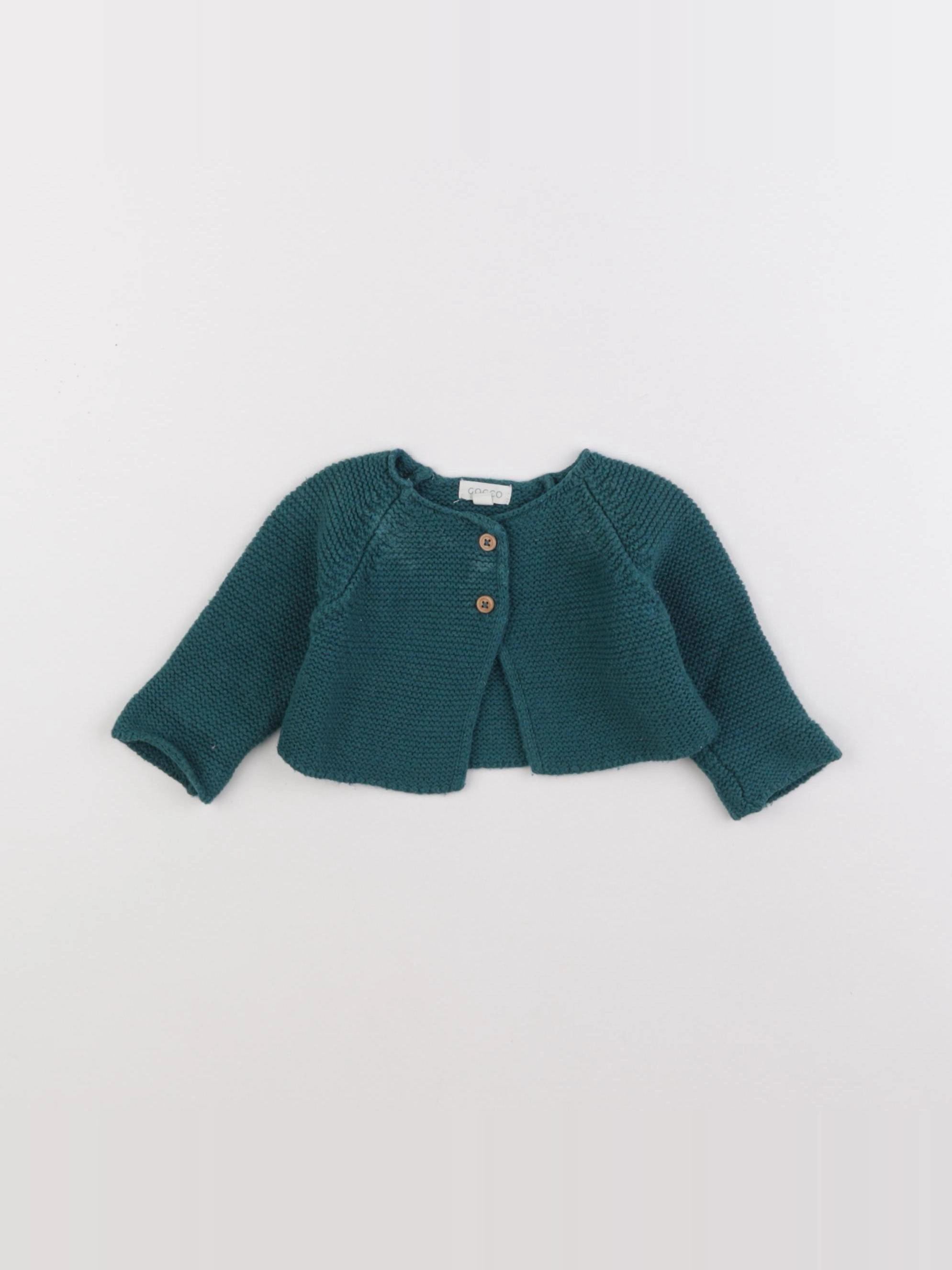 Gocco - gilet vert - 1/3 mois