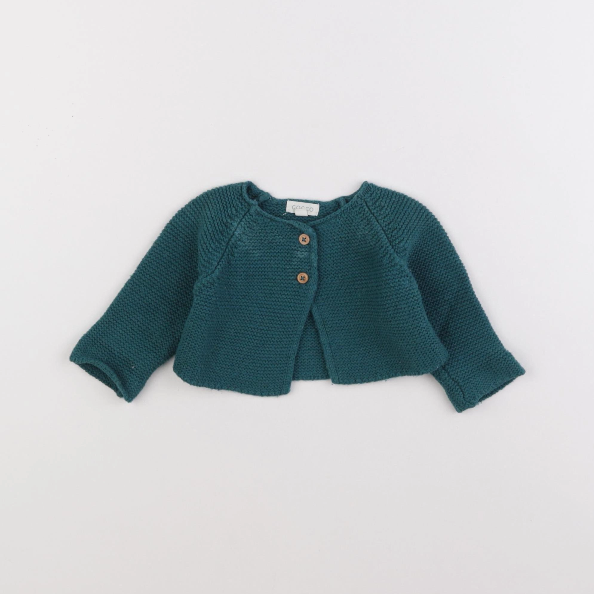 Gocco - gilet vert - 1/3 mois