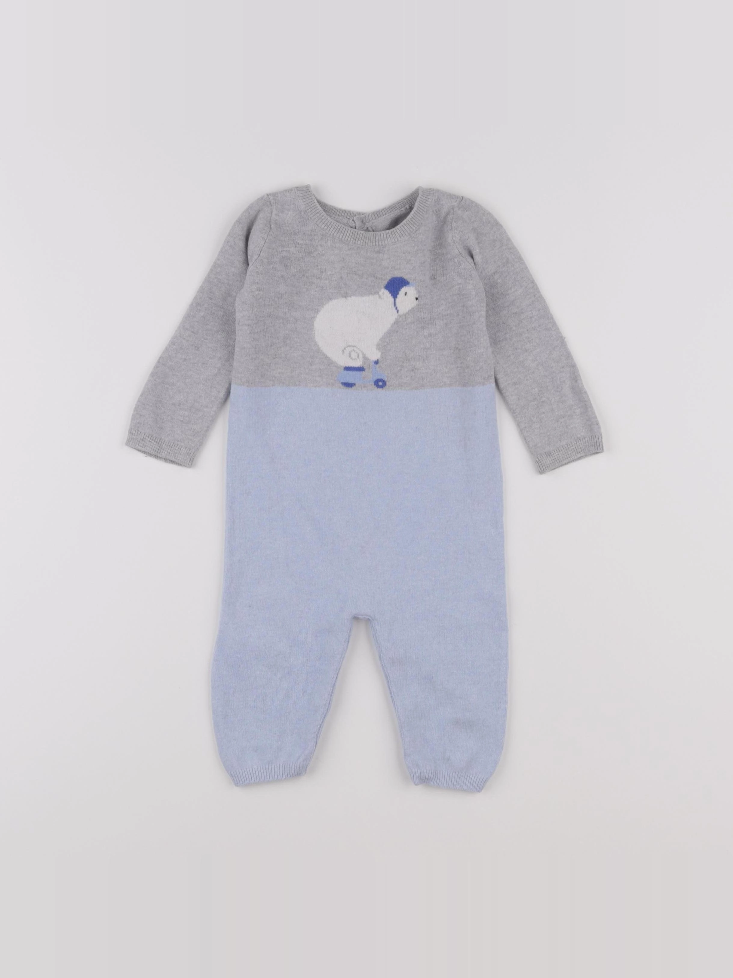 Jacadi - combinaison gris, bleu - 6 mois