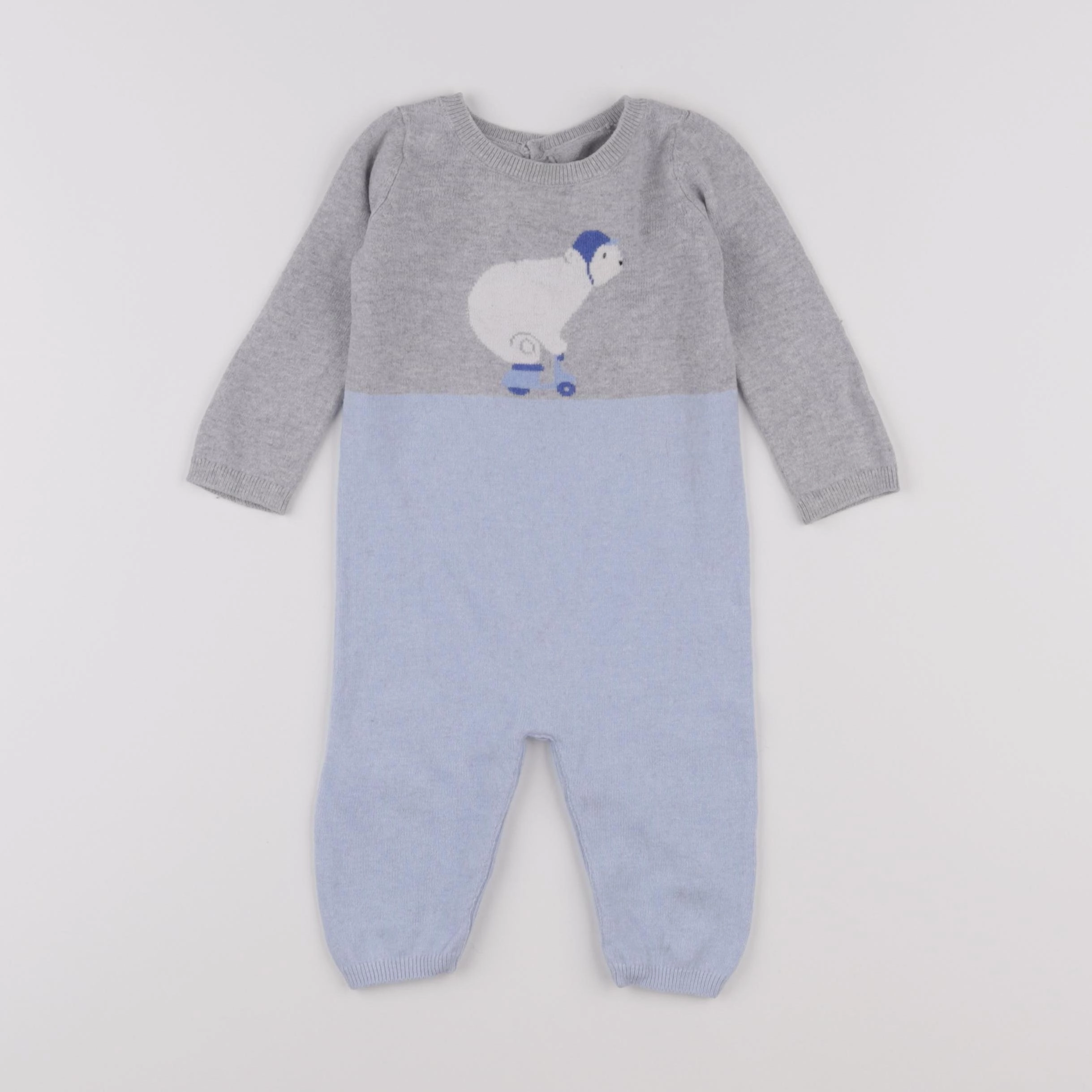 Jacadi - combinaison gris, bleu - 6 mois