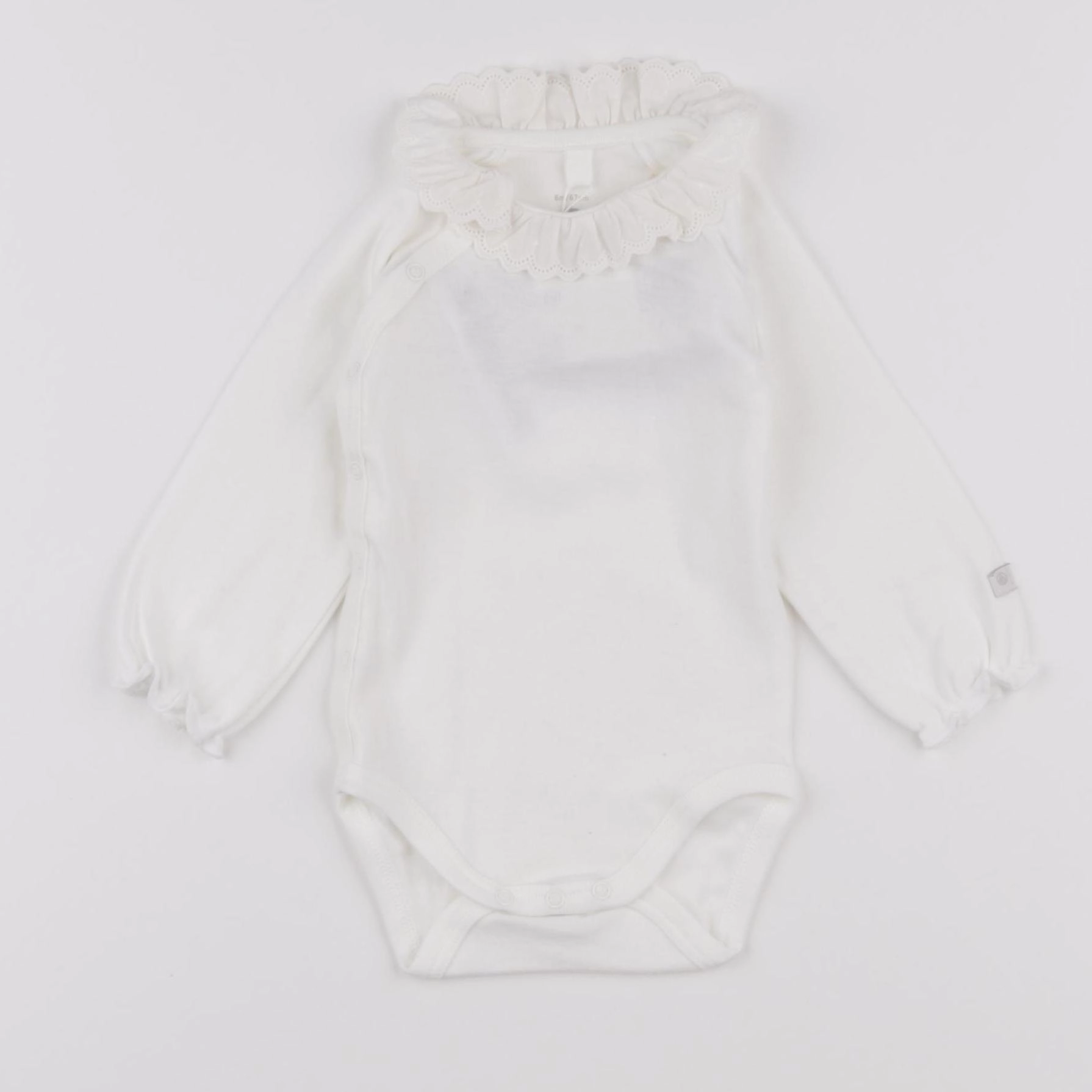 Petit Bateau - body à col blanc - 6 mois