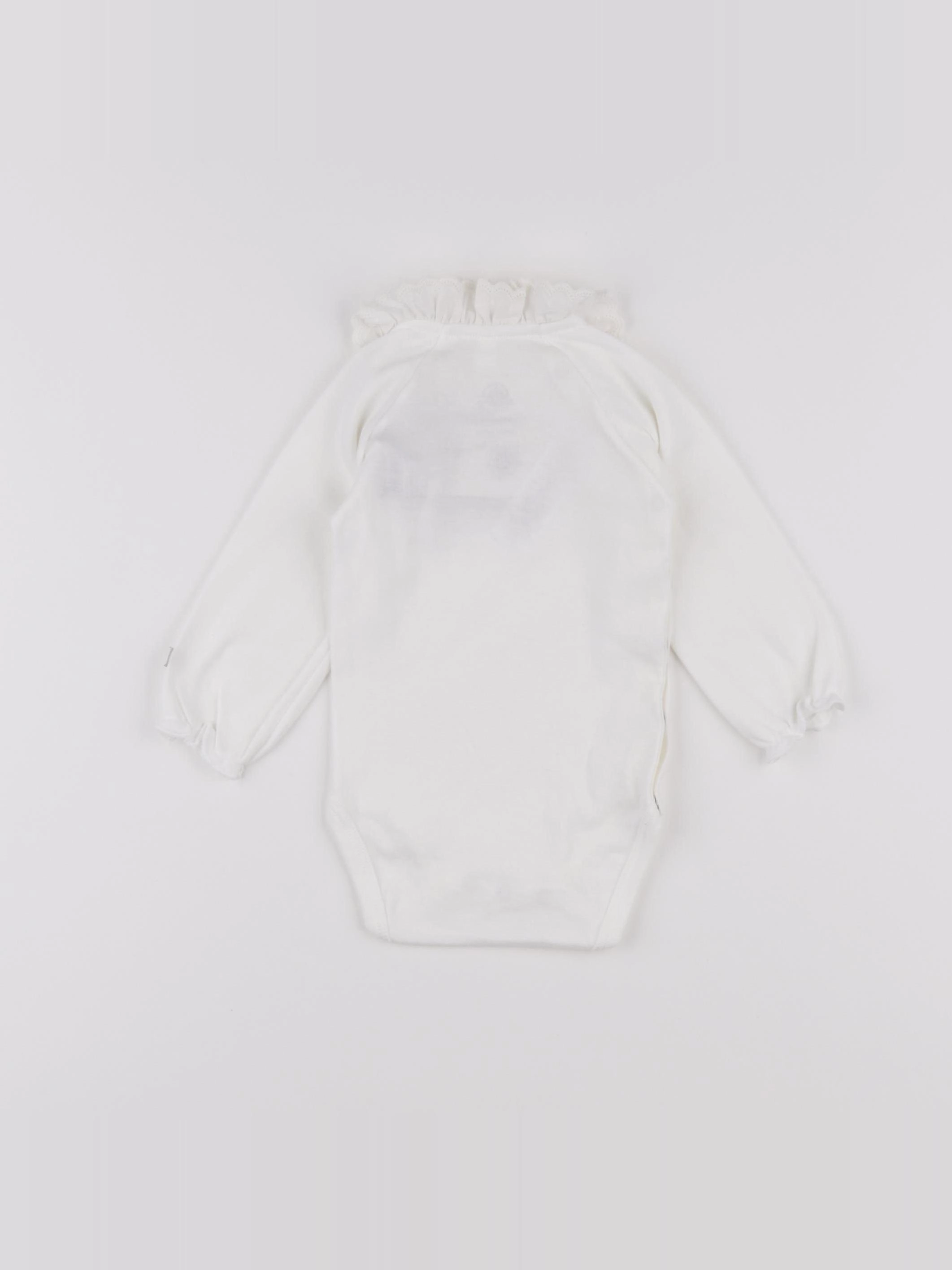 Petit Bateau - body à col blanc - 6 mois