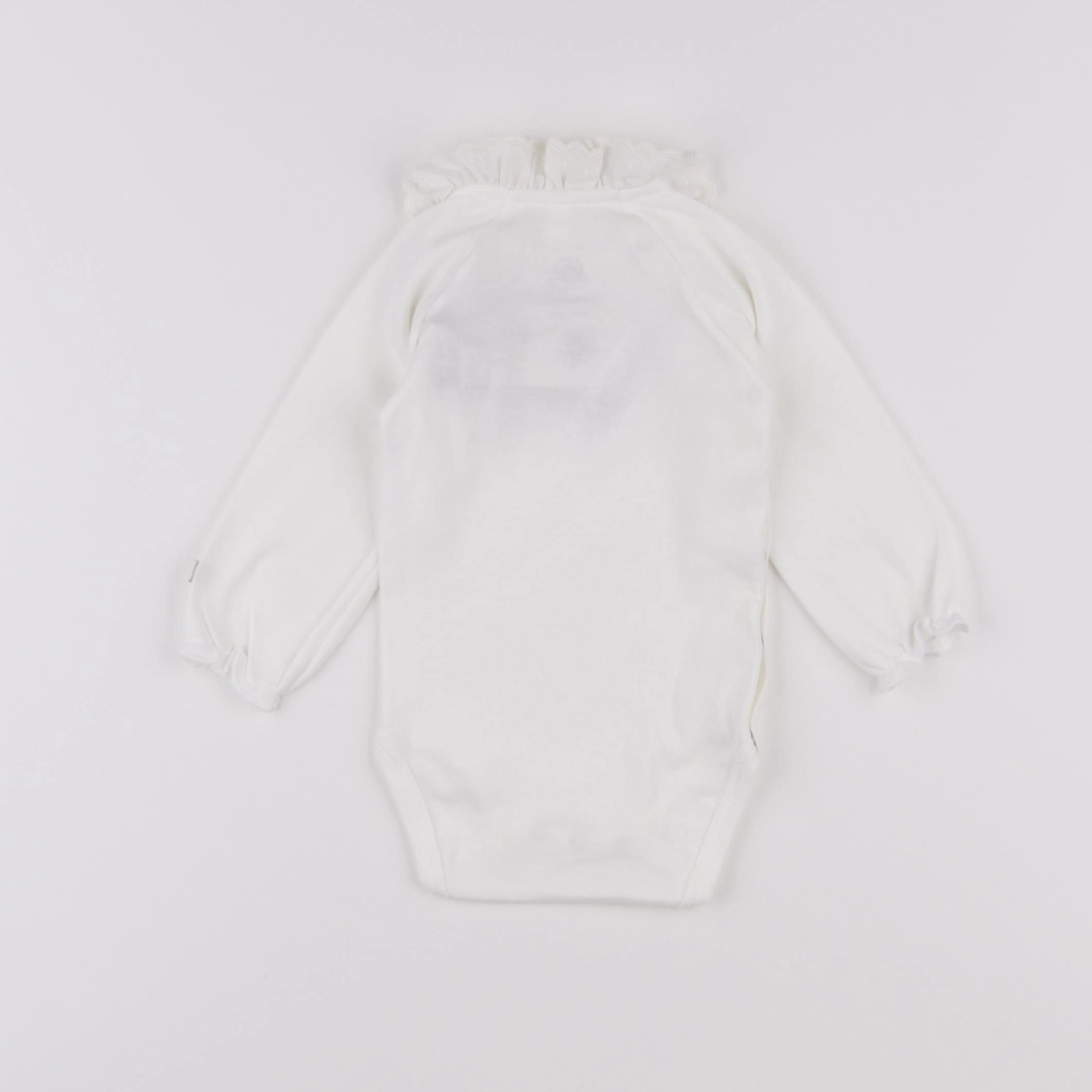 Petit Bateau - body à col blanc - 6 mois