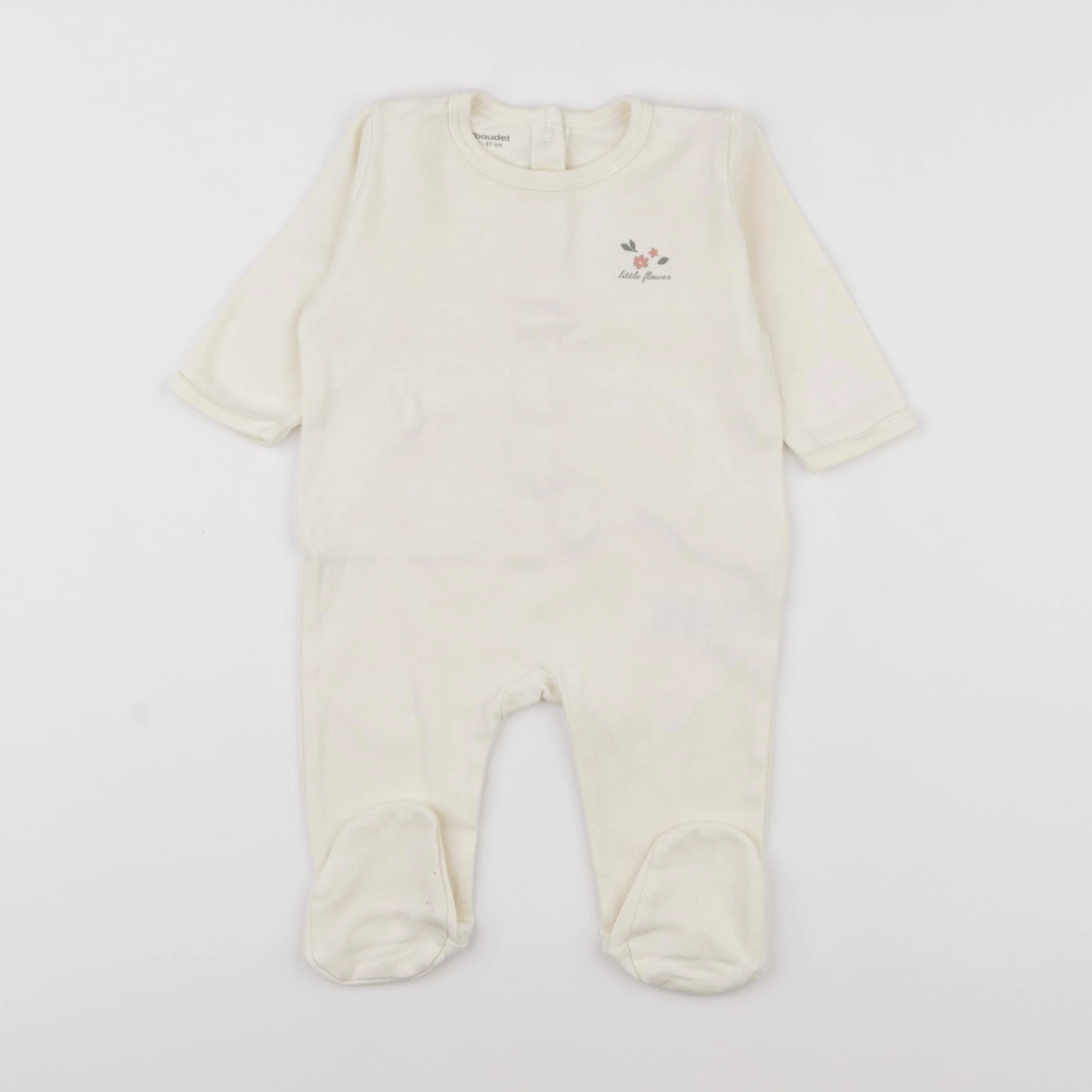 Vertbaudet - pyjama coton beige - 6 mois