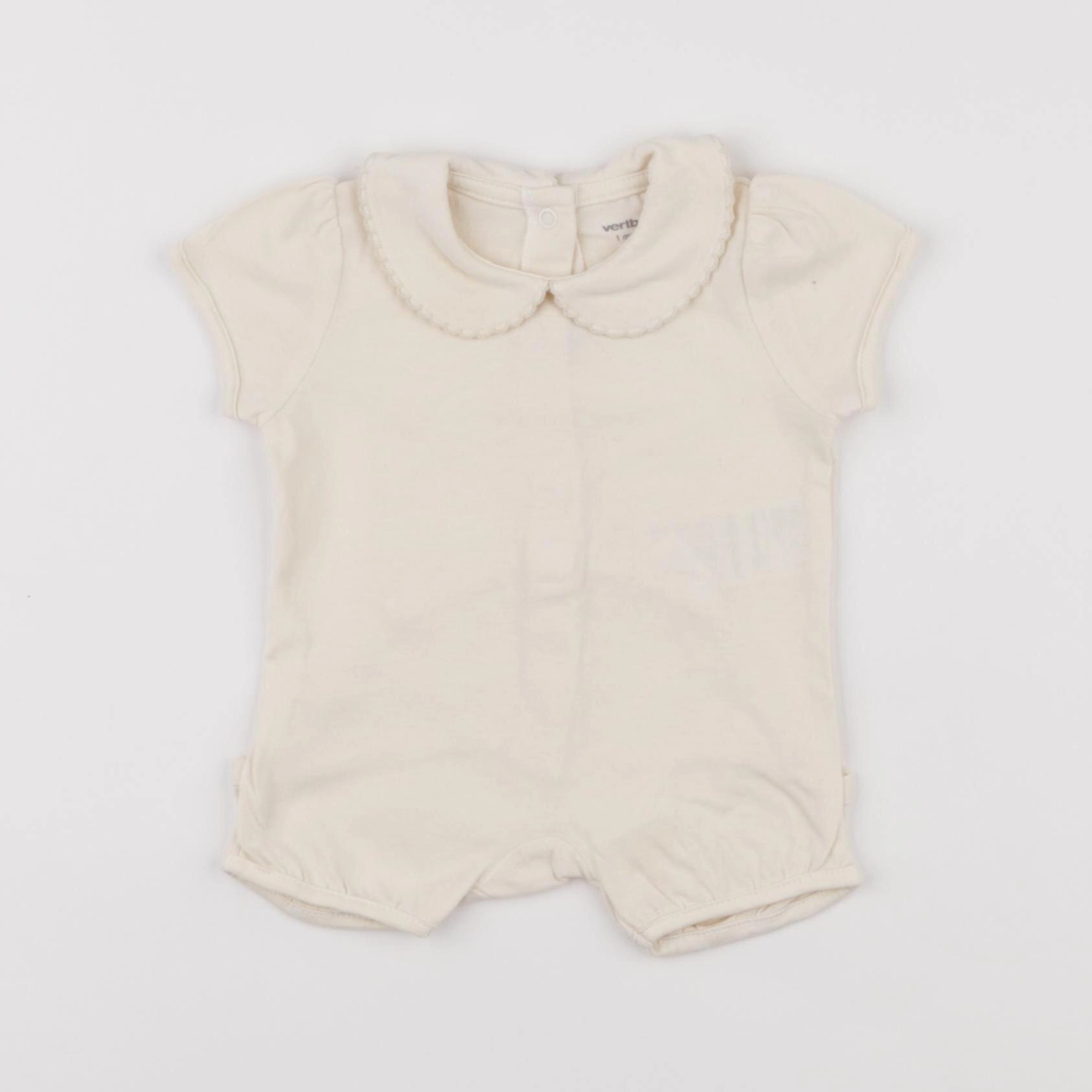 Vertbaudet - combinaison beige - 1 mois