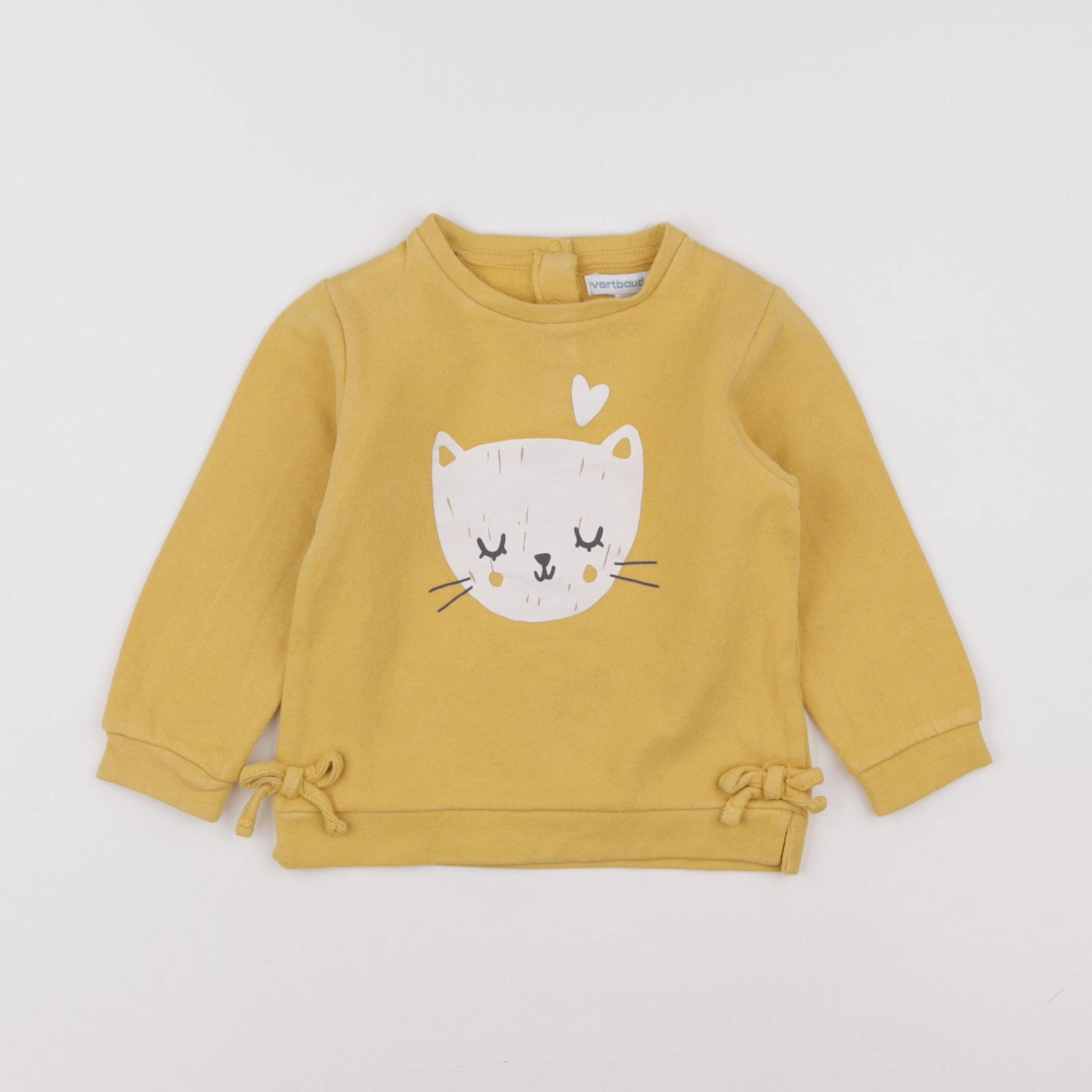 Vertbaudet - sweat jaune - 2 ans