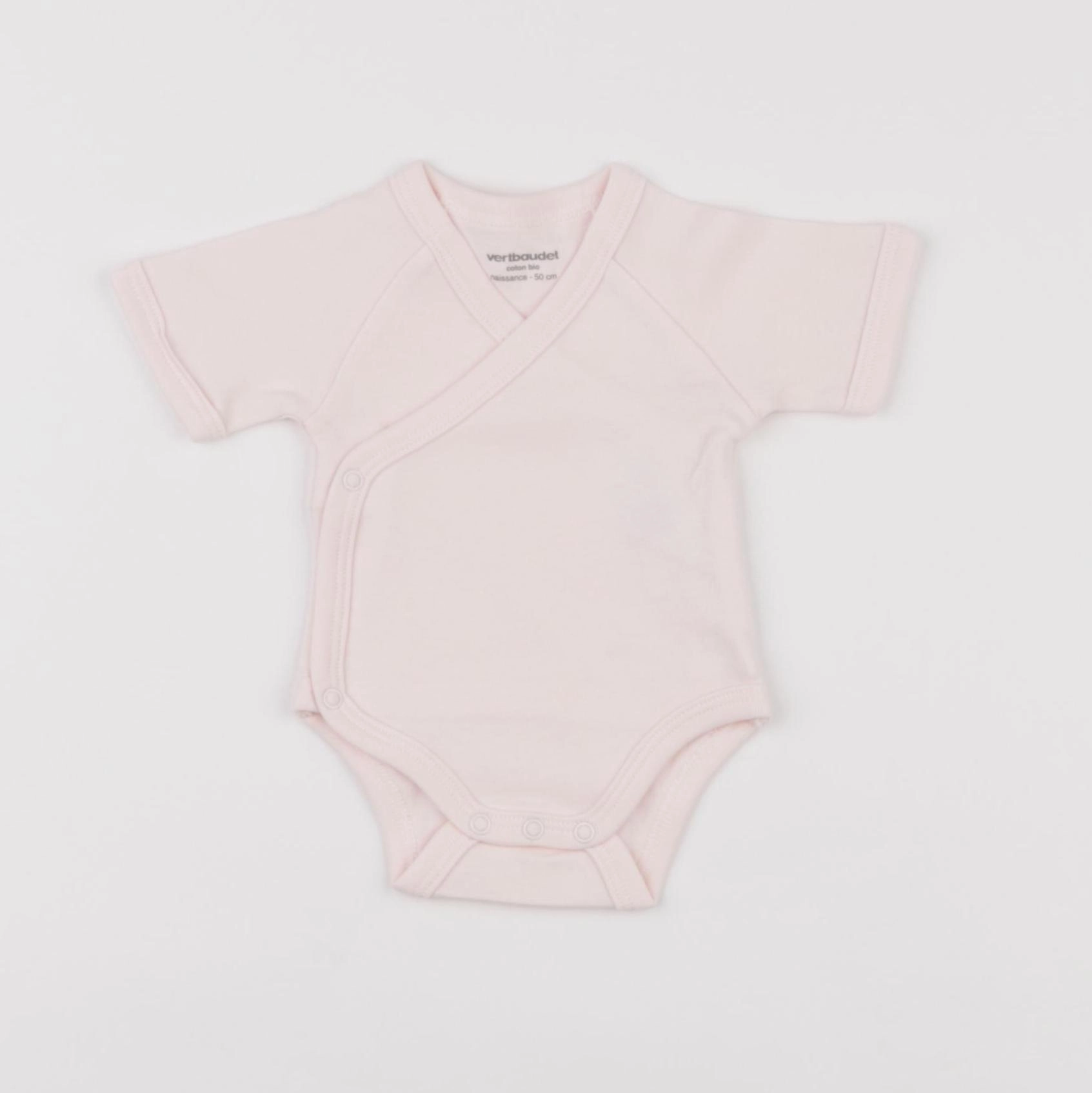 Vertbaudet - body rose - 0 mois