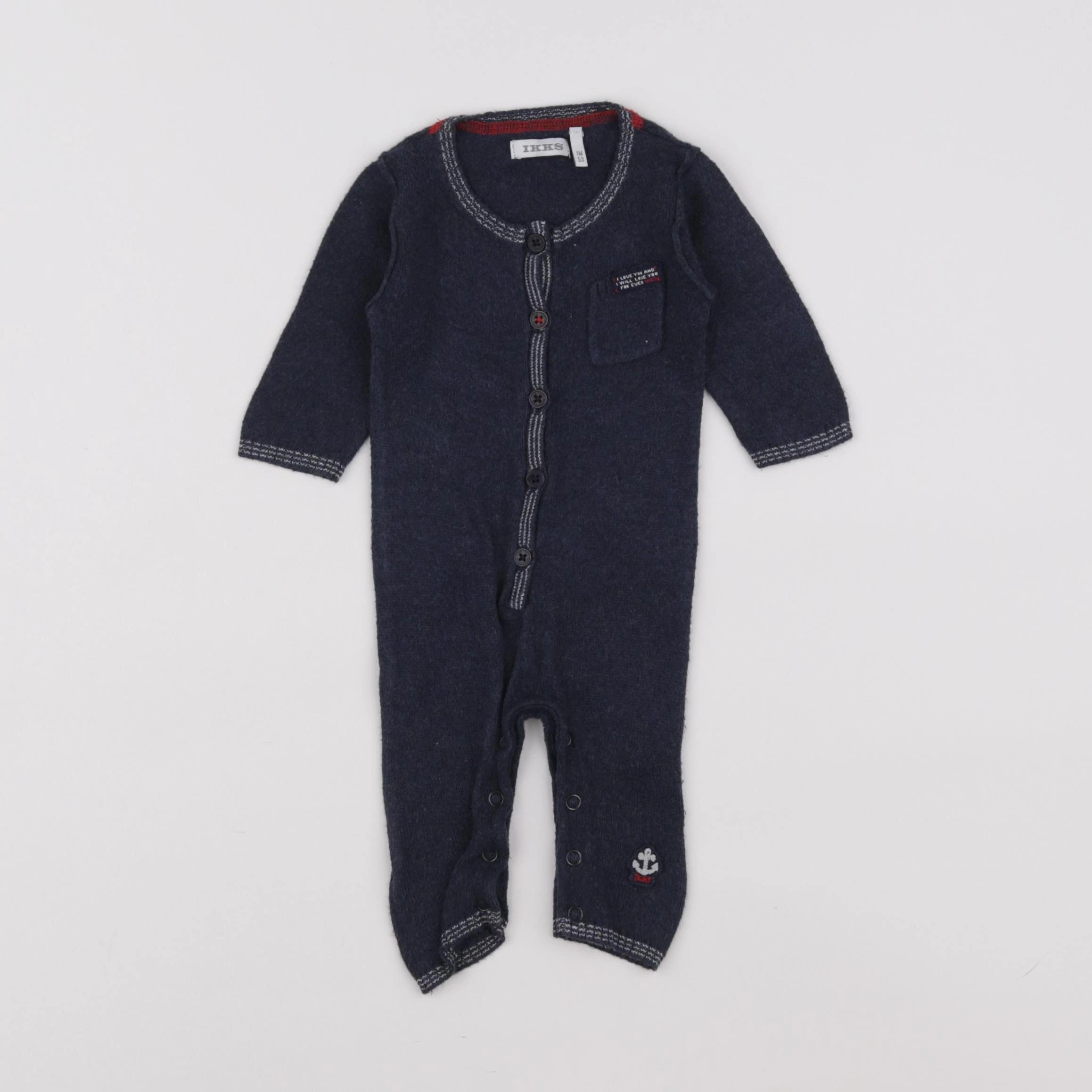 IKKS - combinaison bleu - 1 mois