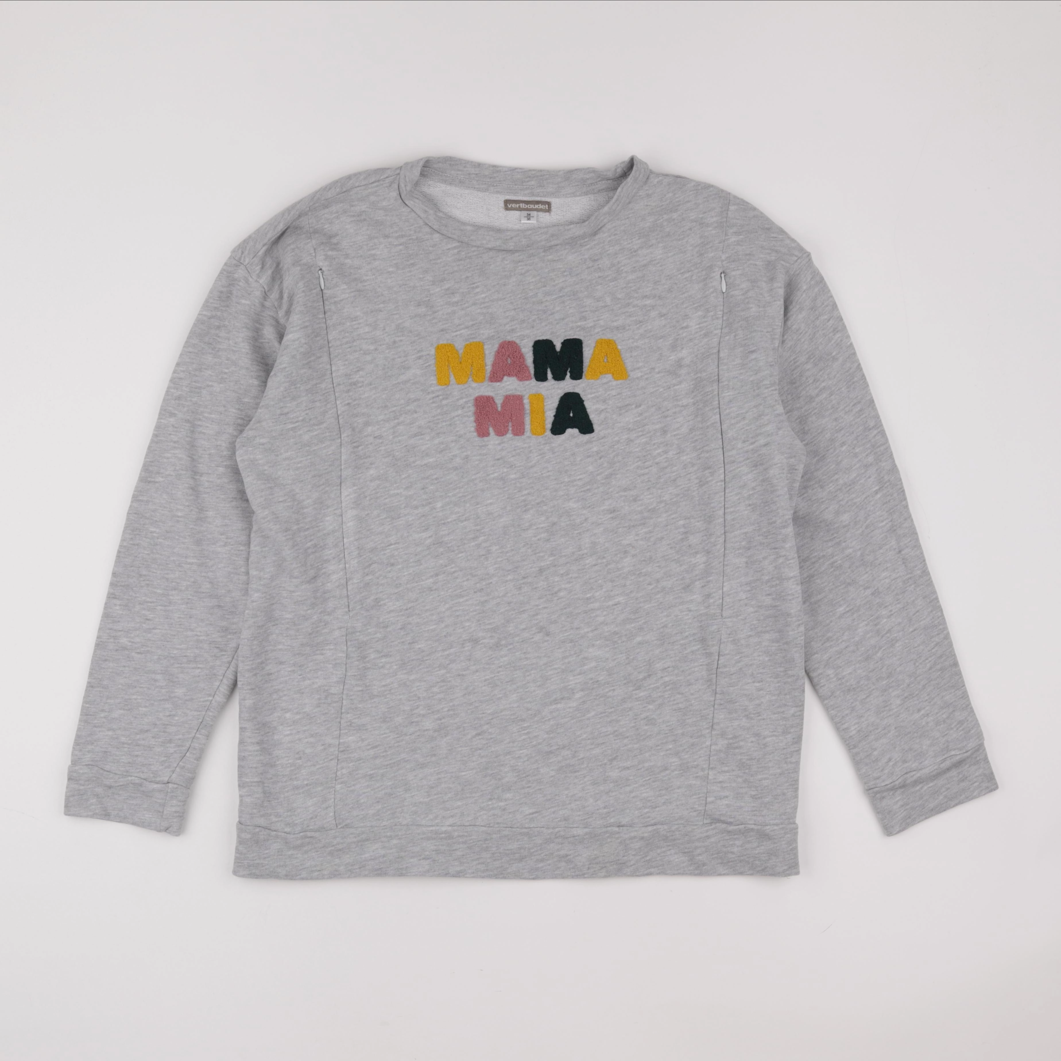 Vertbaudet - sweat grossesse gris - 34 à 36