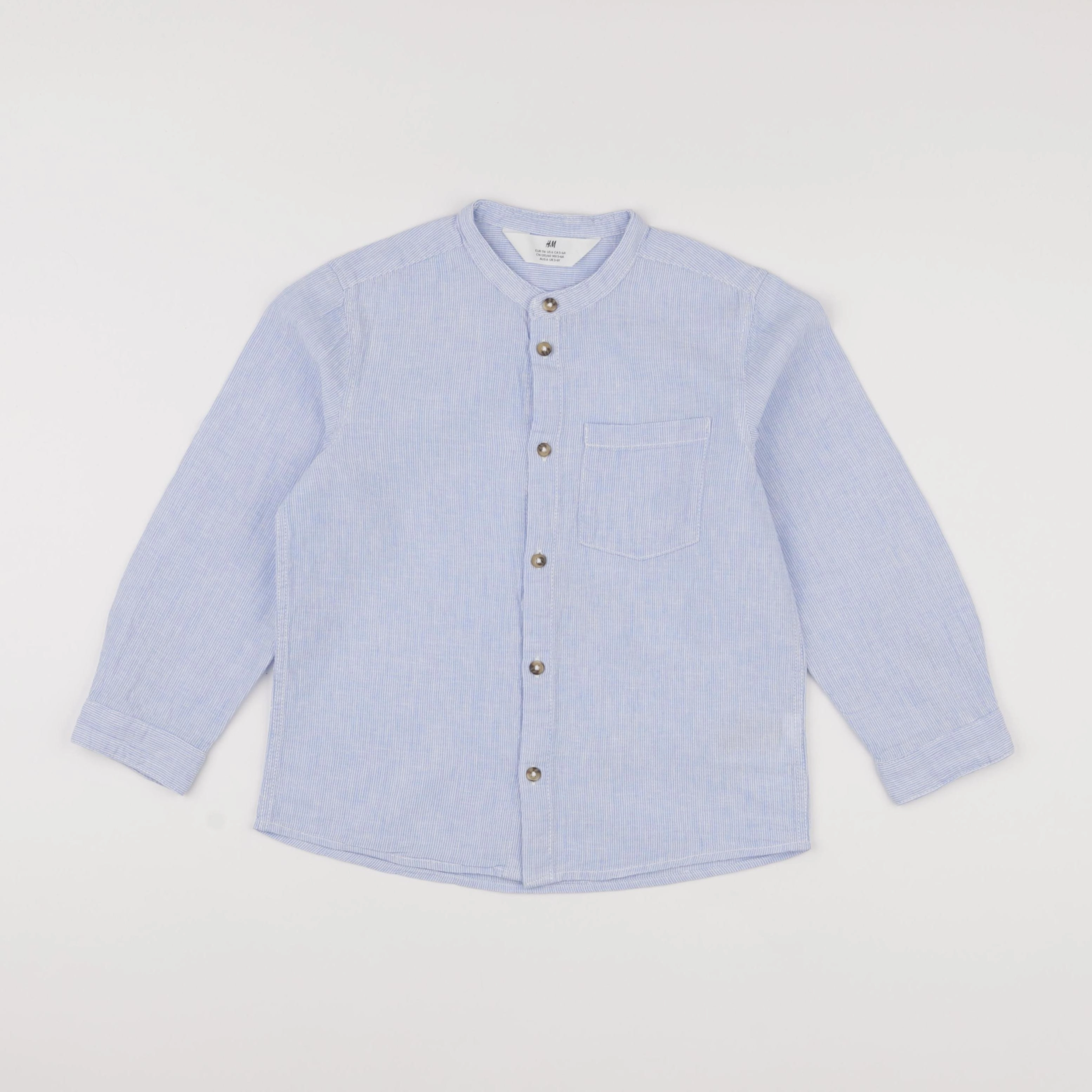 H&M - chemise blanc, bleu - 5/6 ans