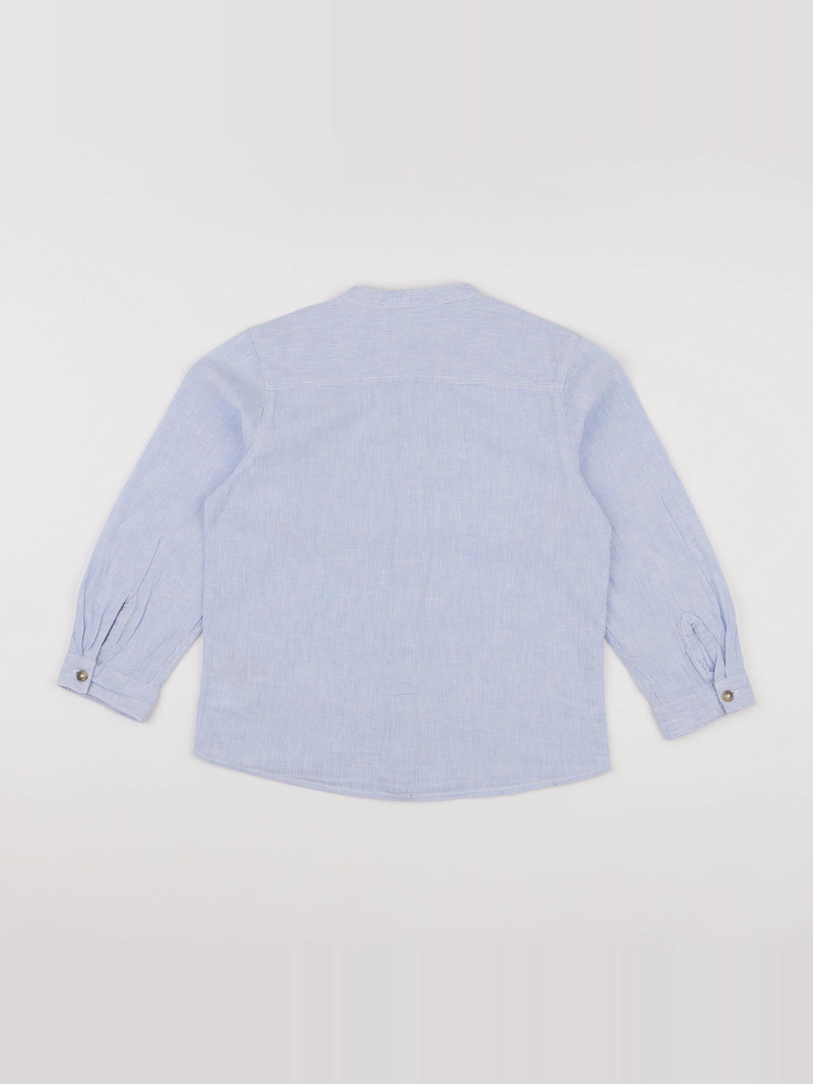 H&M - chemise blanc, bleu - 5/6 ans
