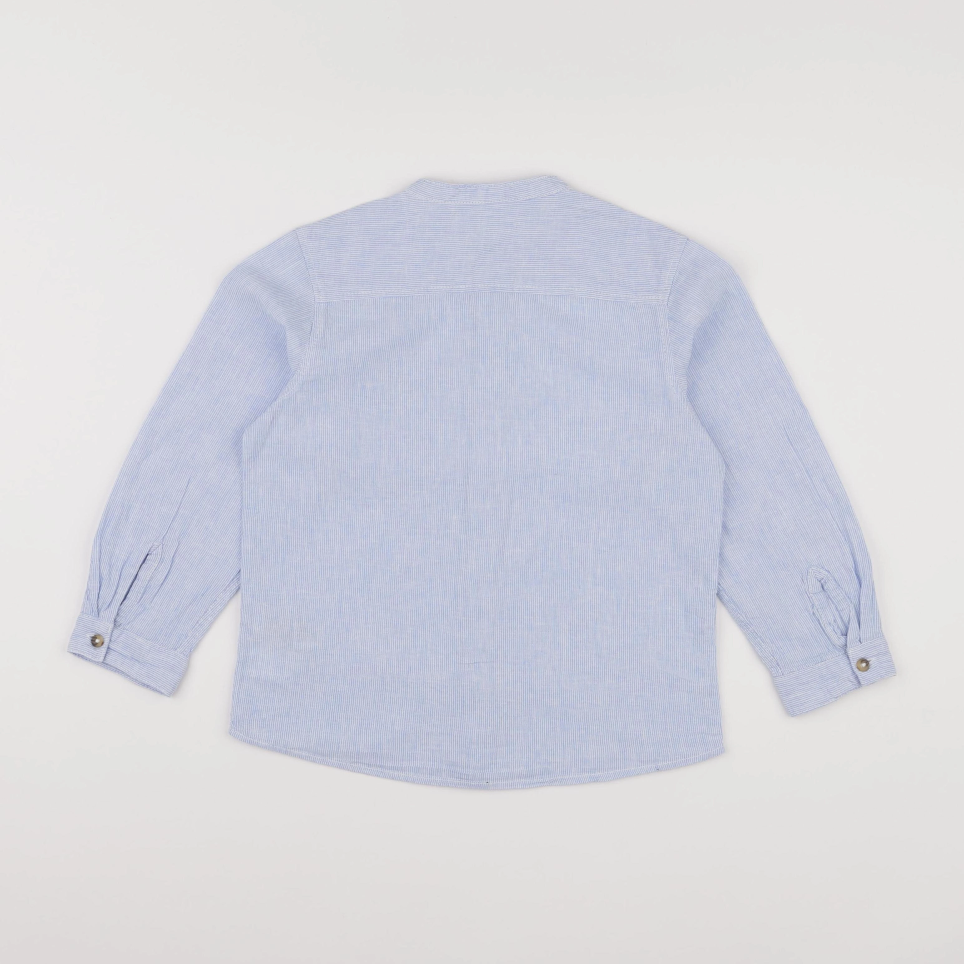H&M - chemise blanc, bleu - 5/6 ans