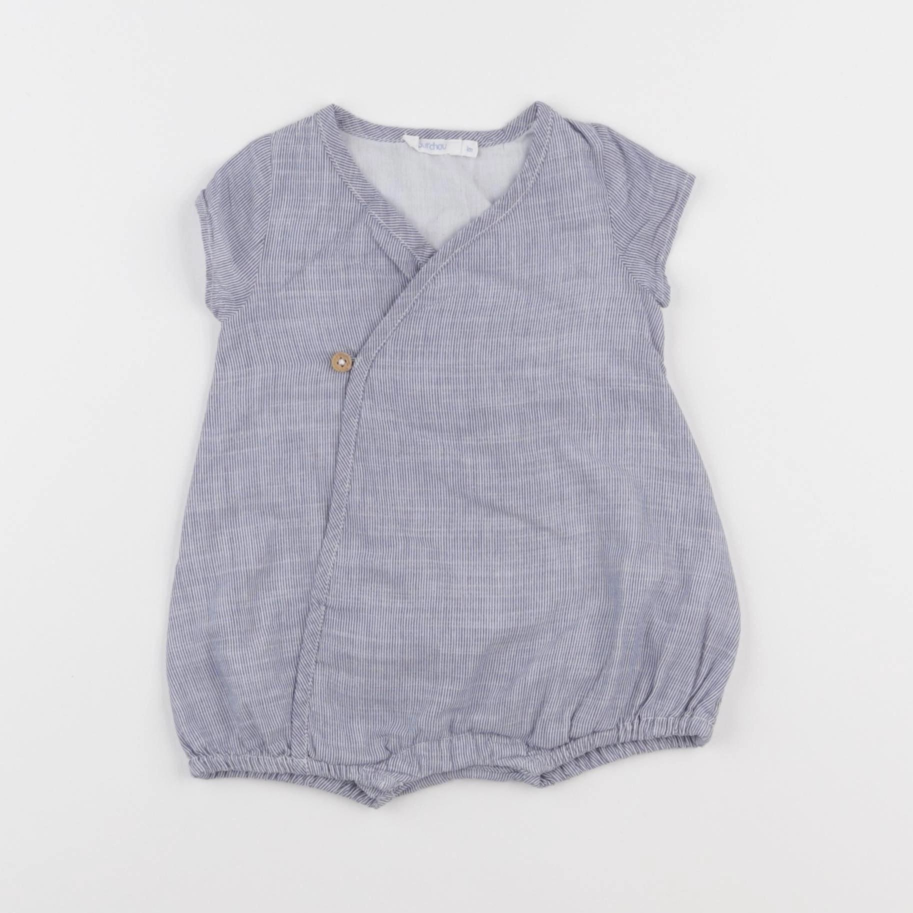 Boutchou - combinaison blanc, bleu - 1 mois