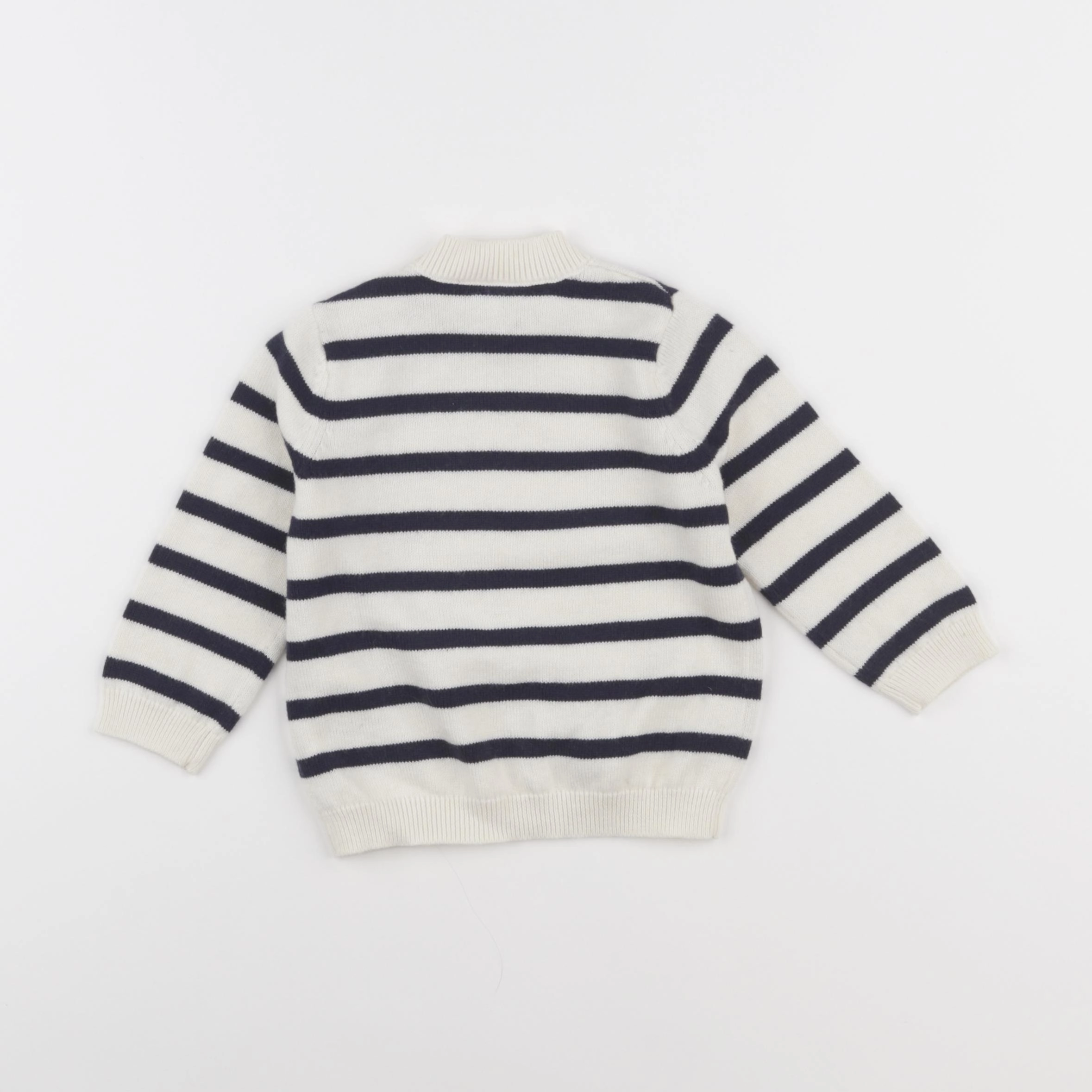 Petit Bateau - pull blanc, bleu - 18 mois