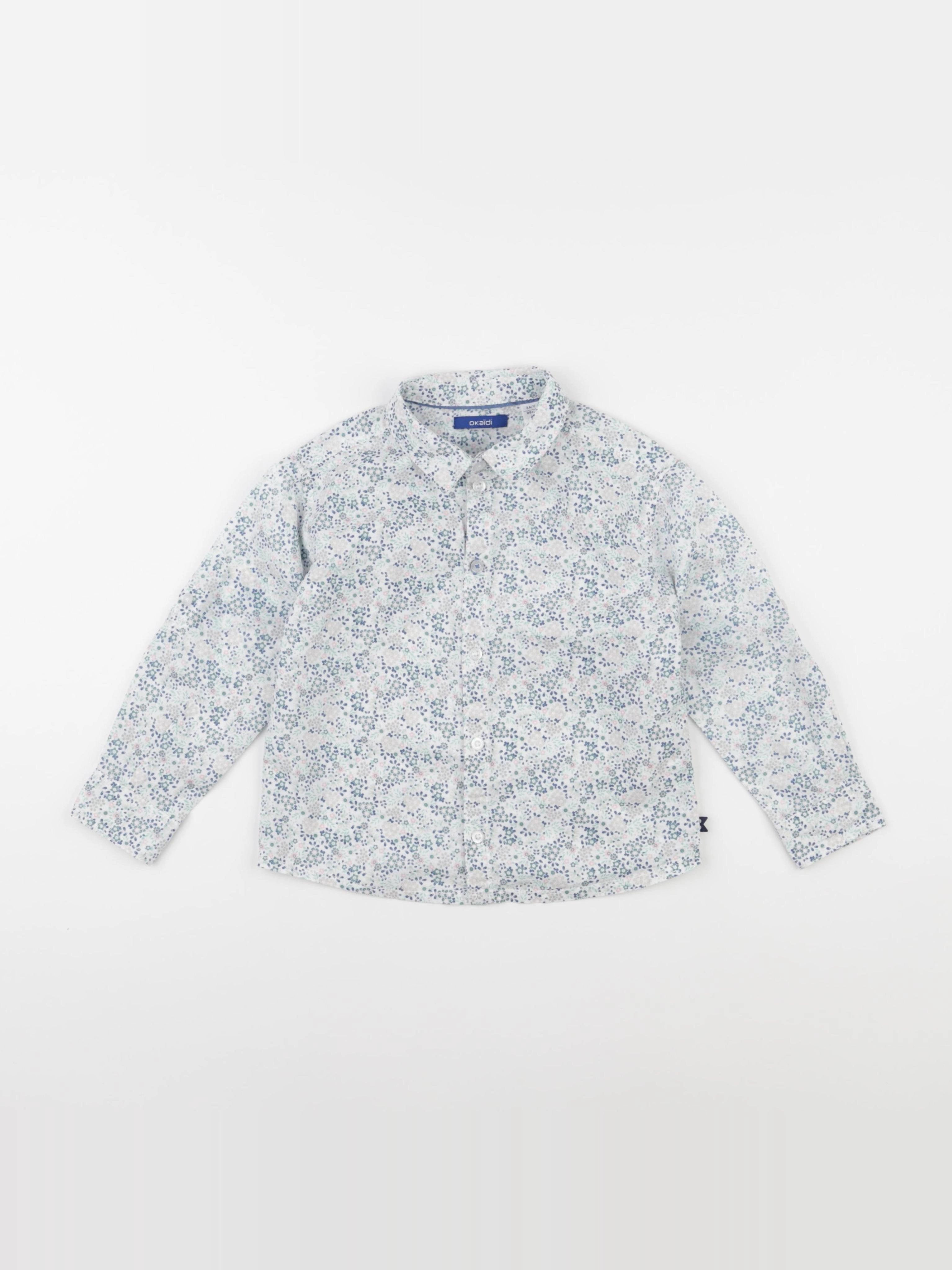 Okaidi - chemise bleu, vert - 3 ans