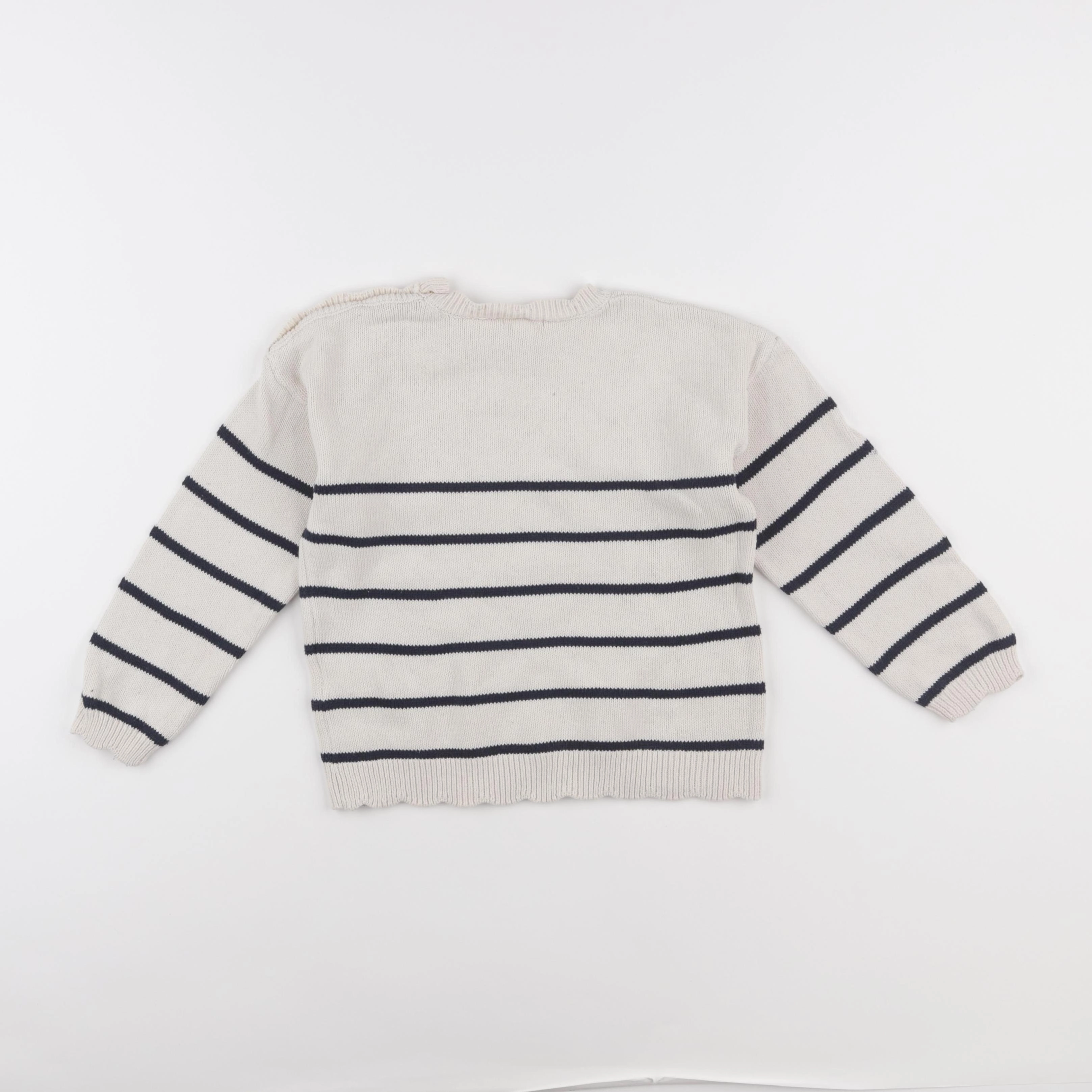 Vertbaudet - pull bleu, beige - 6 ans