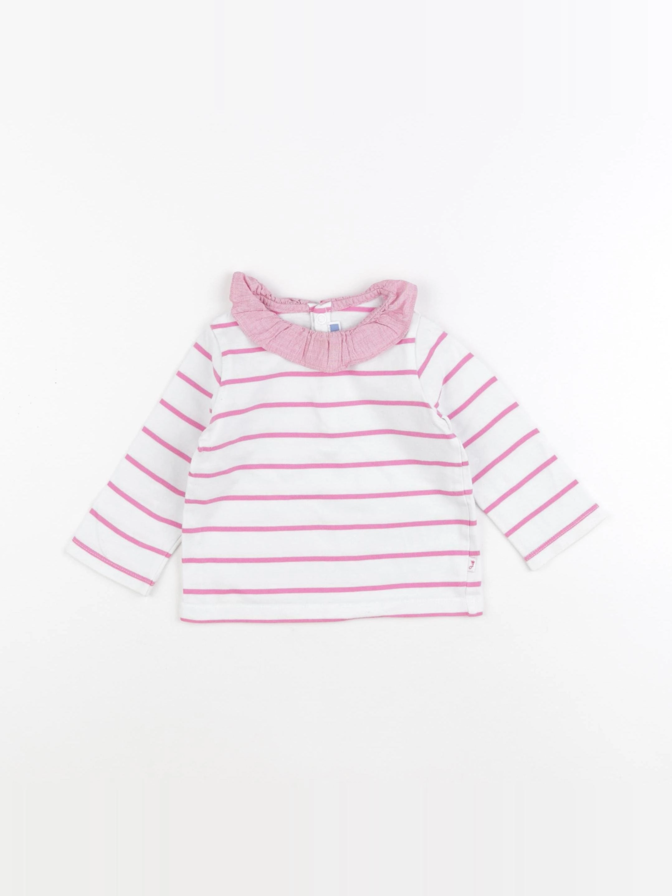 Jacadi - tee-shirt blanc, rose - 12 mois