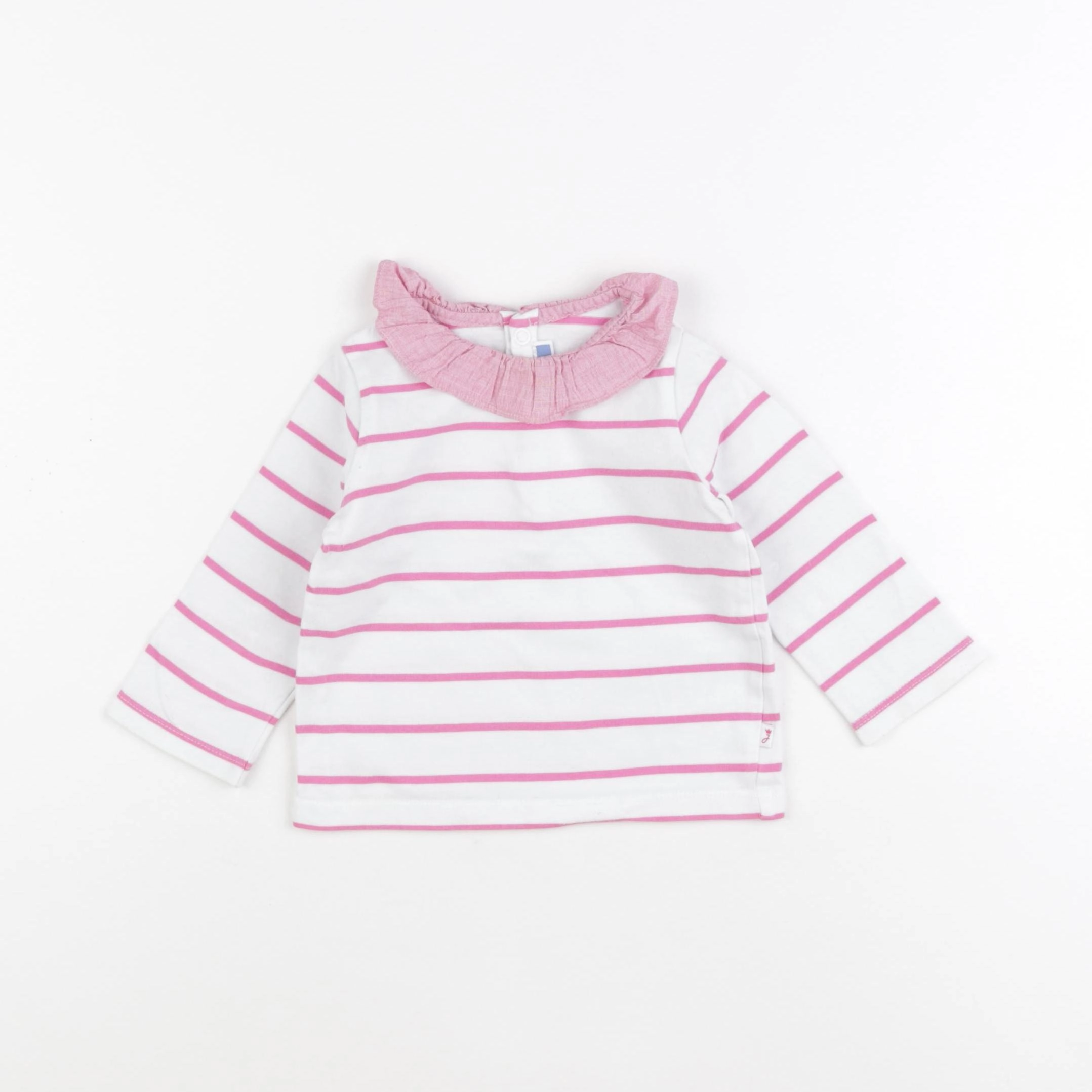 Jacadi - tee-shirt blanc, rose - 12 mois