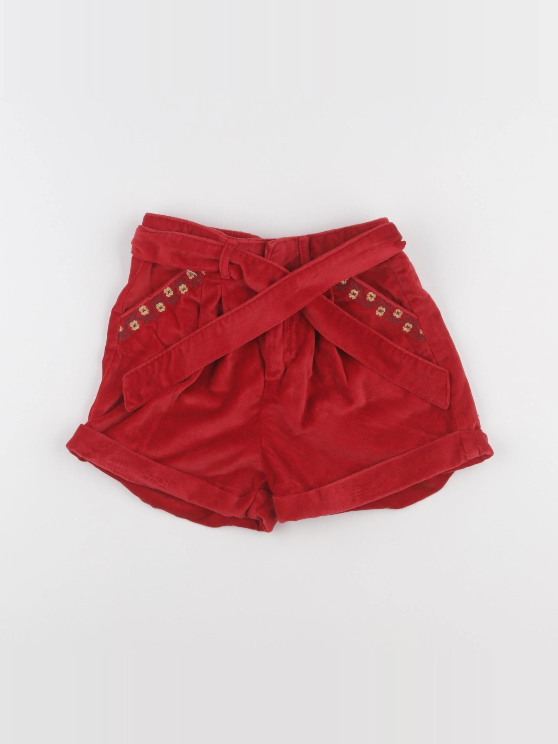 Vertbaudet - short rouge - 7 ans